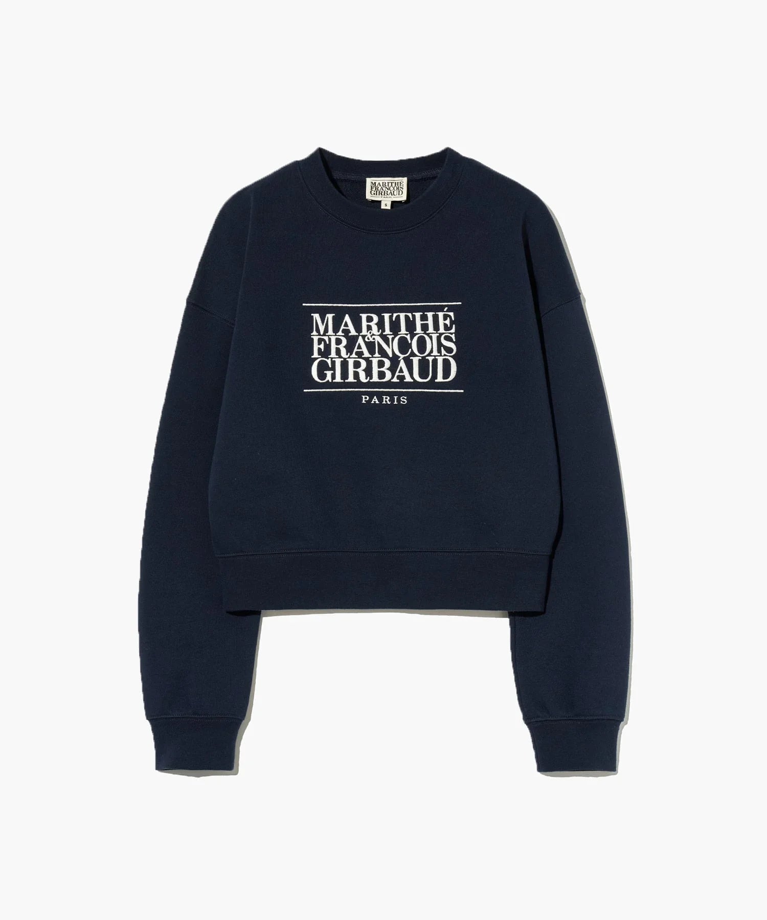 W Classic Logo Crop Sweatshirt Navy