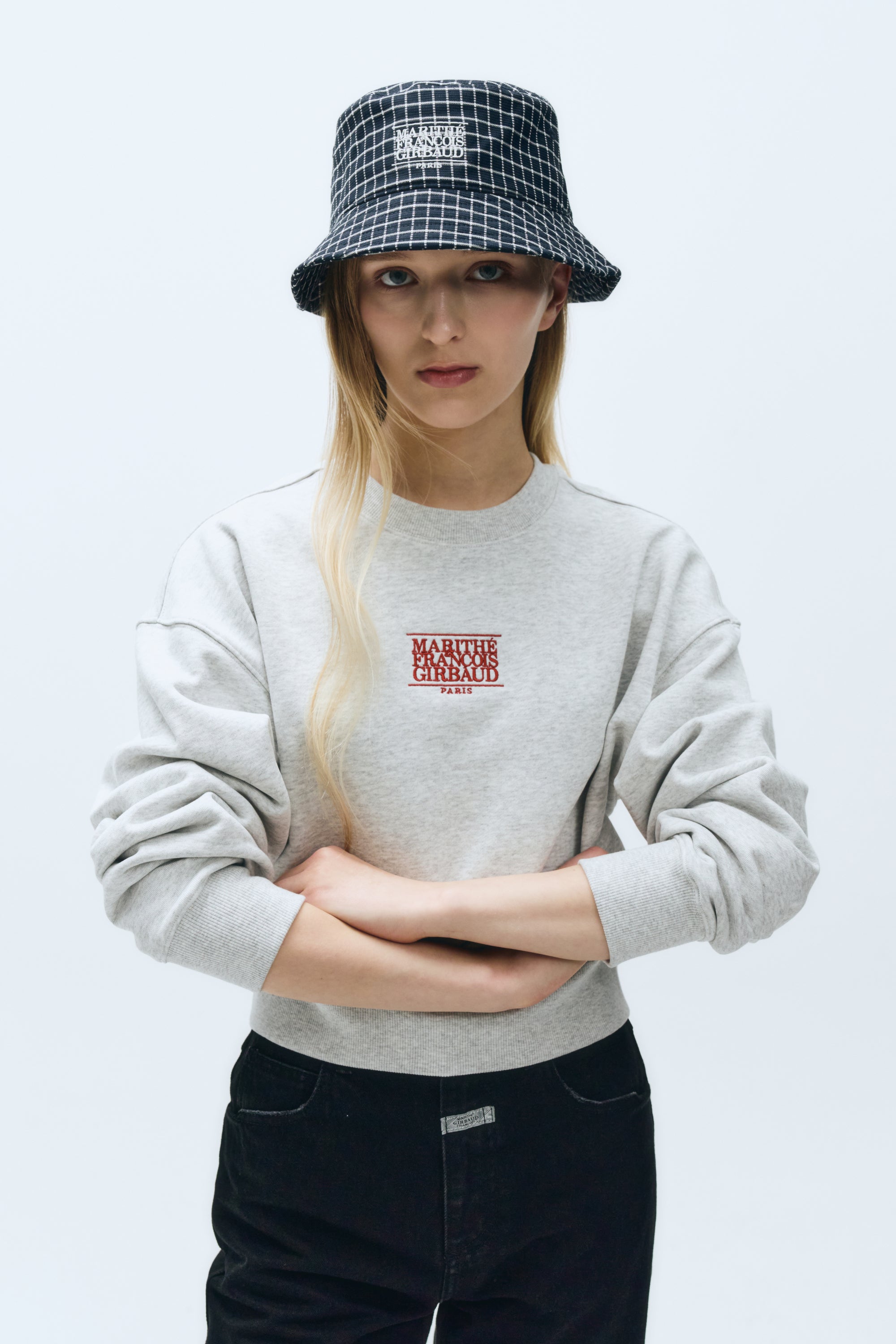 W Small Logo Crop Sweatshirt Light Heather Gray