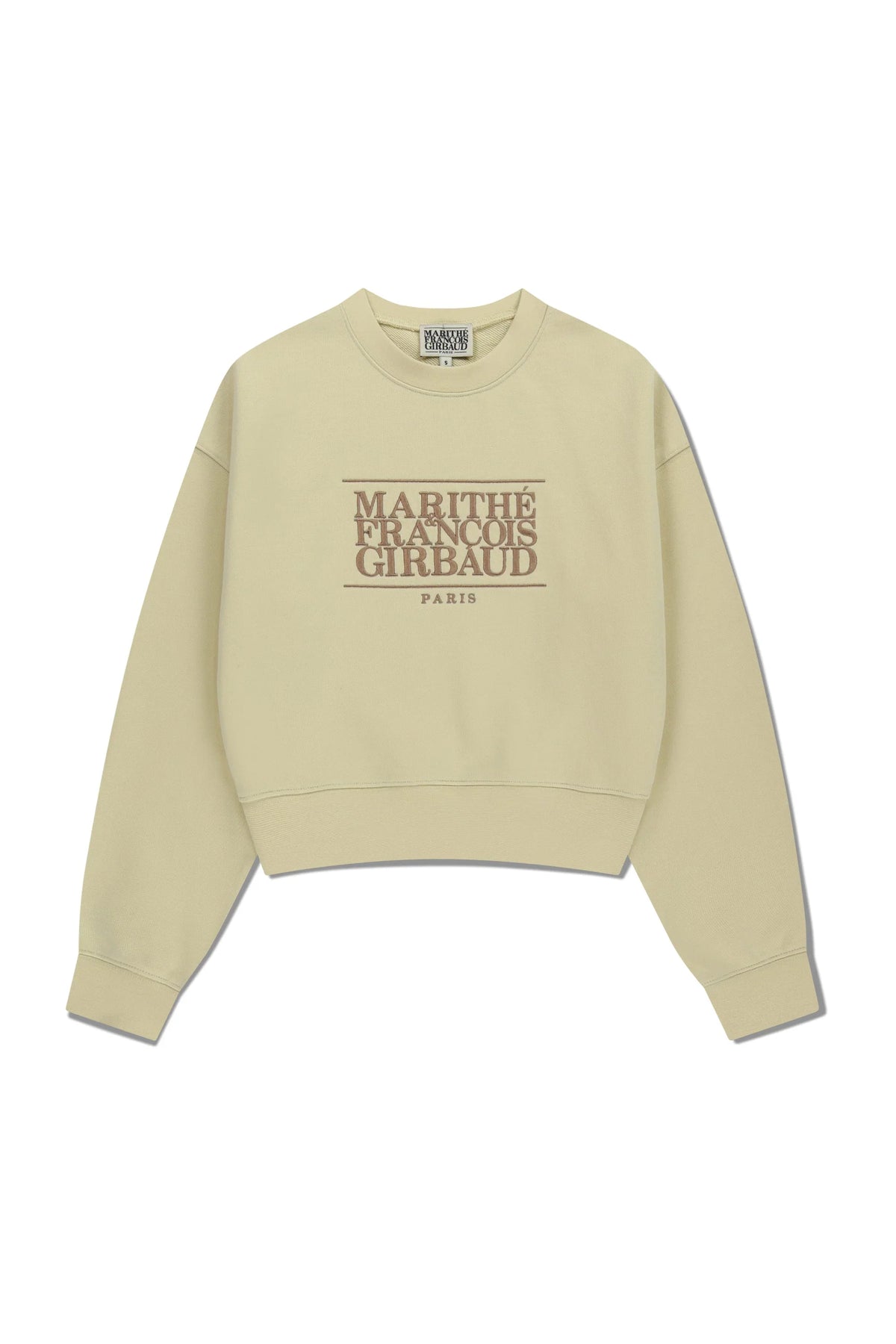 W Classic Logo Crop Sweatshirt Light Yellow