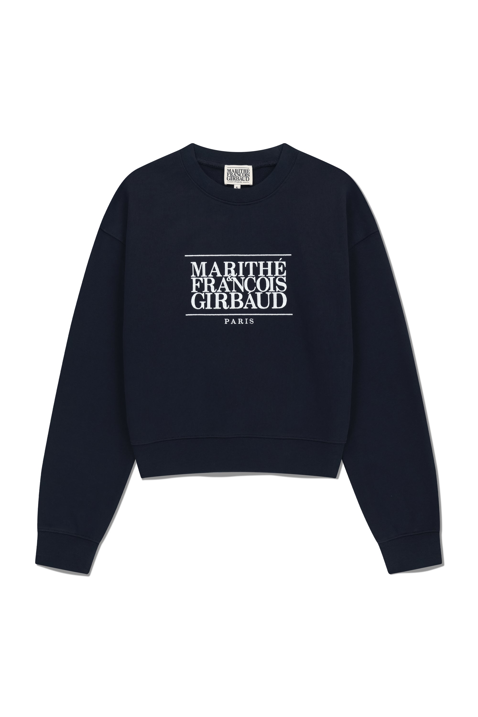 W Classic Logo Crop Sweatshirt Navy