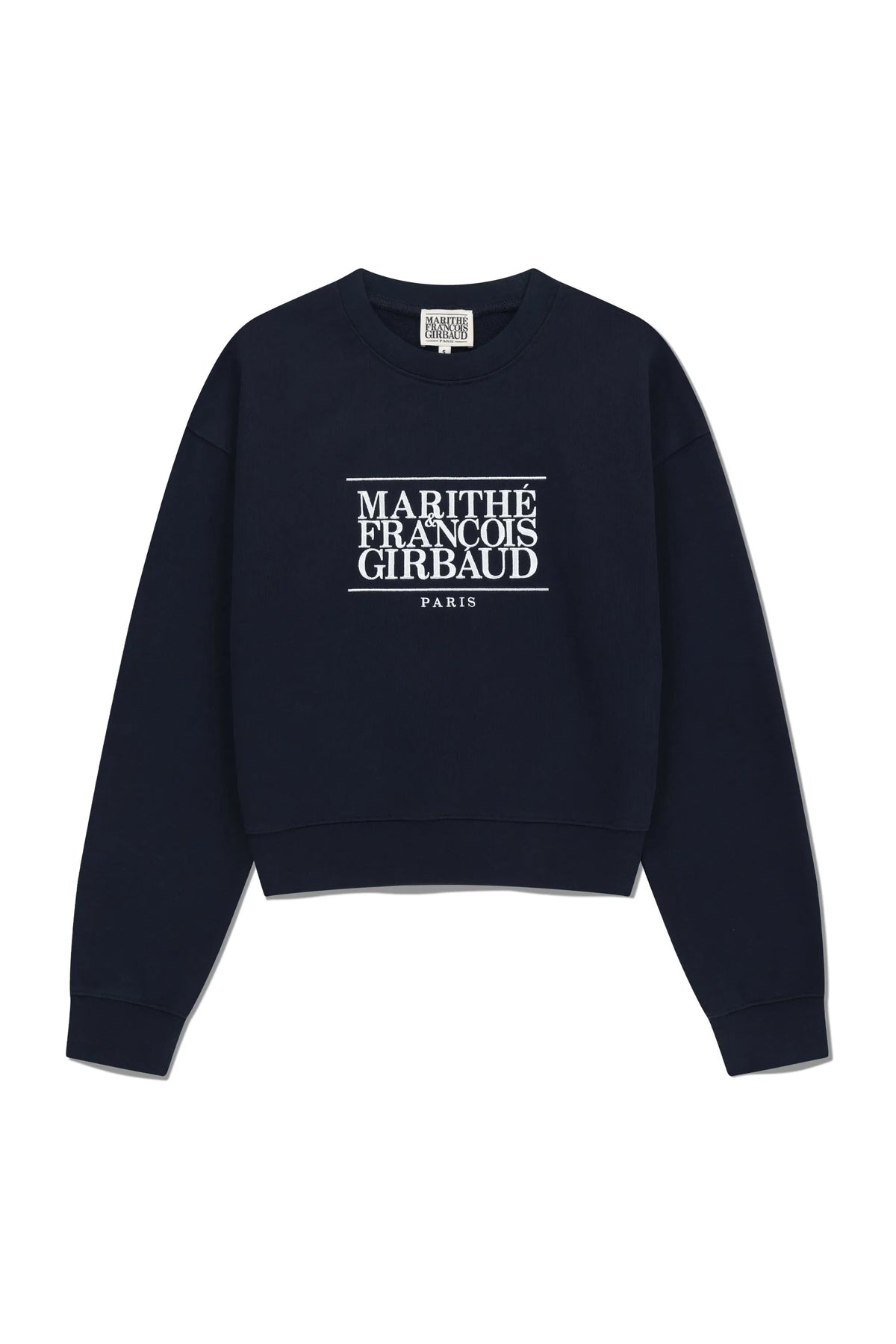 W Classic Logo Crop Sweatshirt Navy