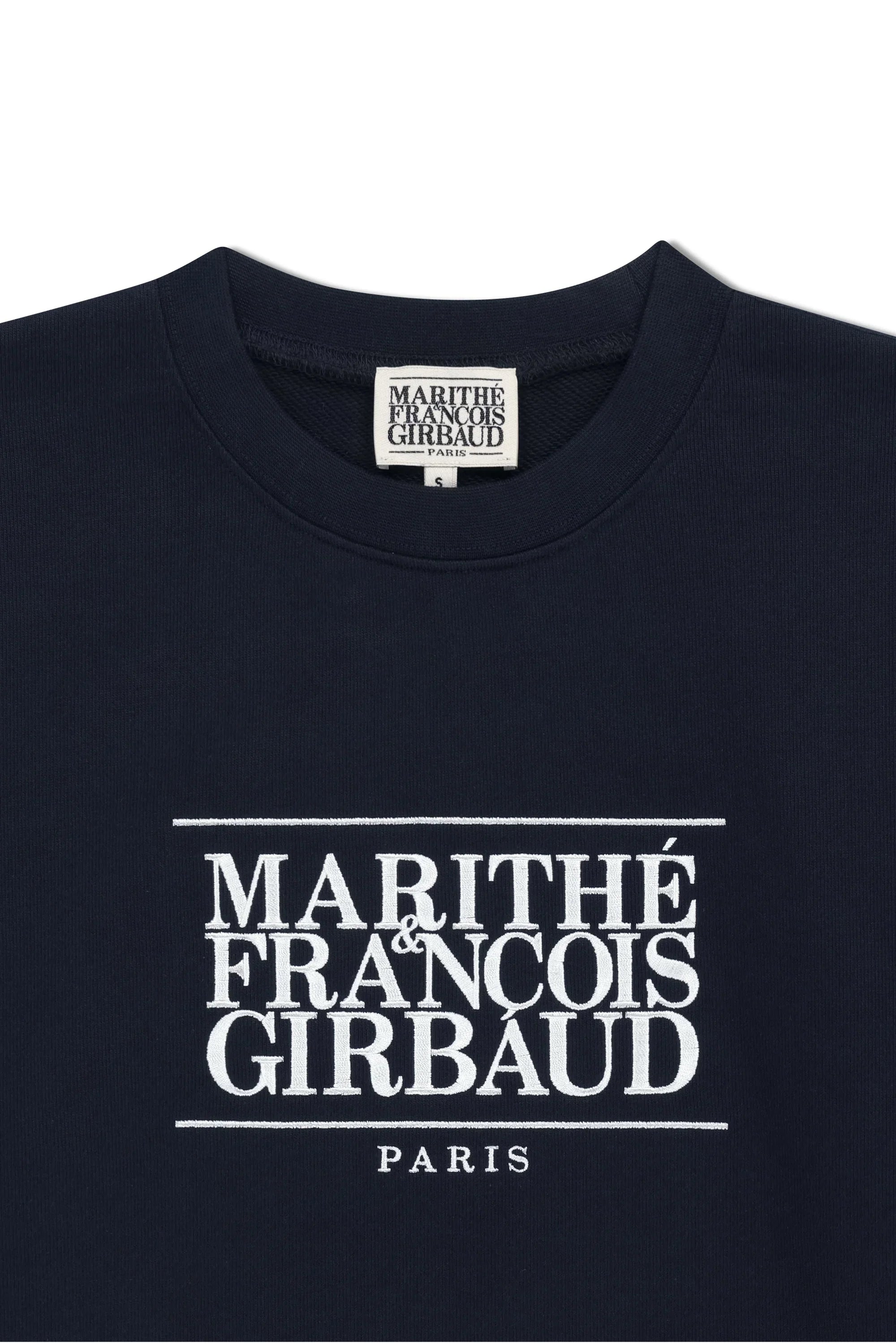 W Classic Logo Crop Sweatshirt Navy