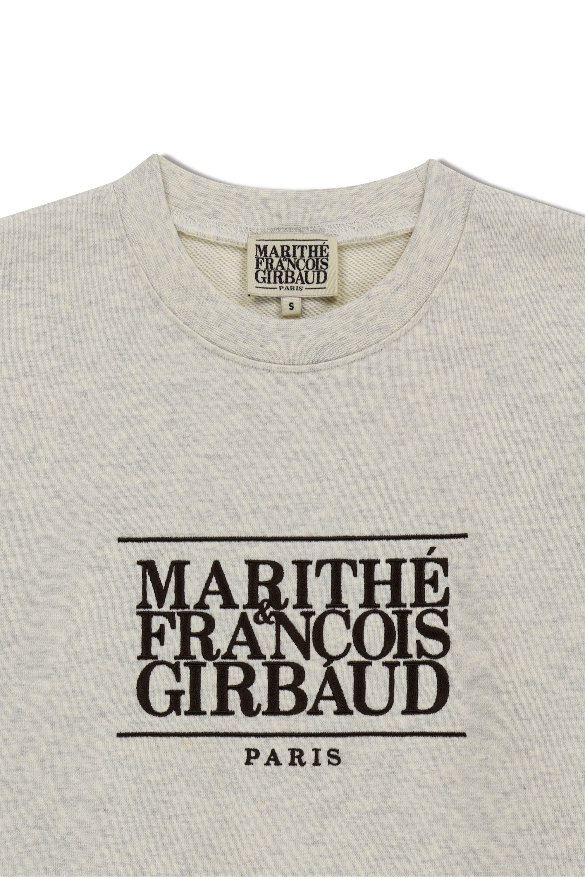 W Classic Logo Crop Sweatshirt Oatmeal