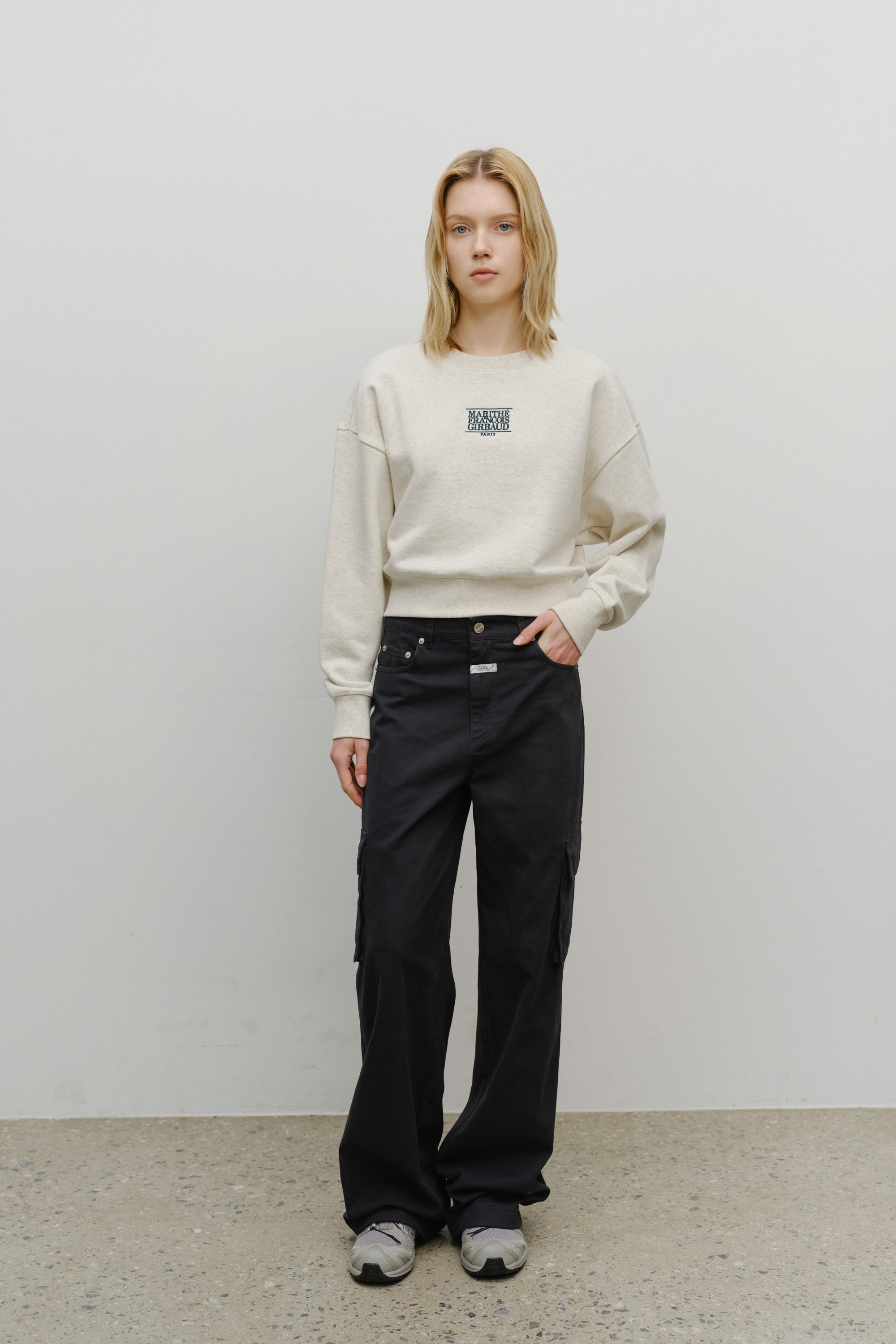 W Small Cl Crop Sweatshirt Oatmeal