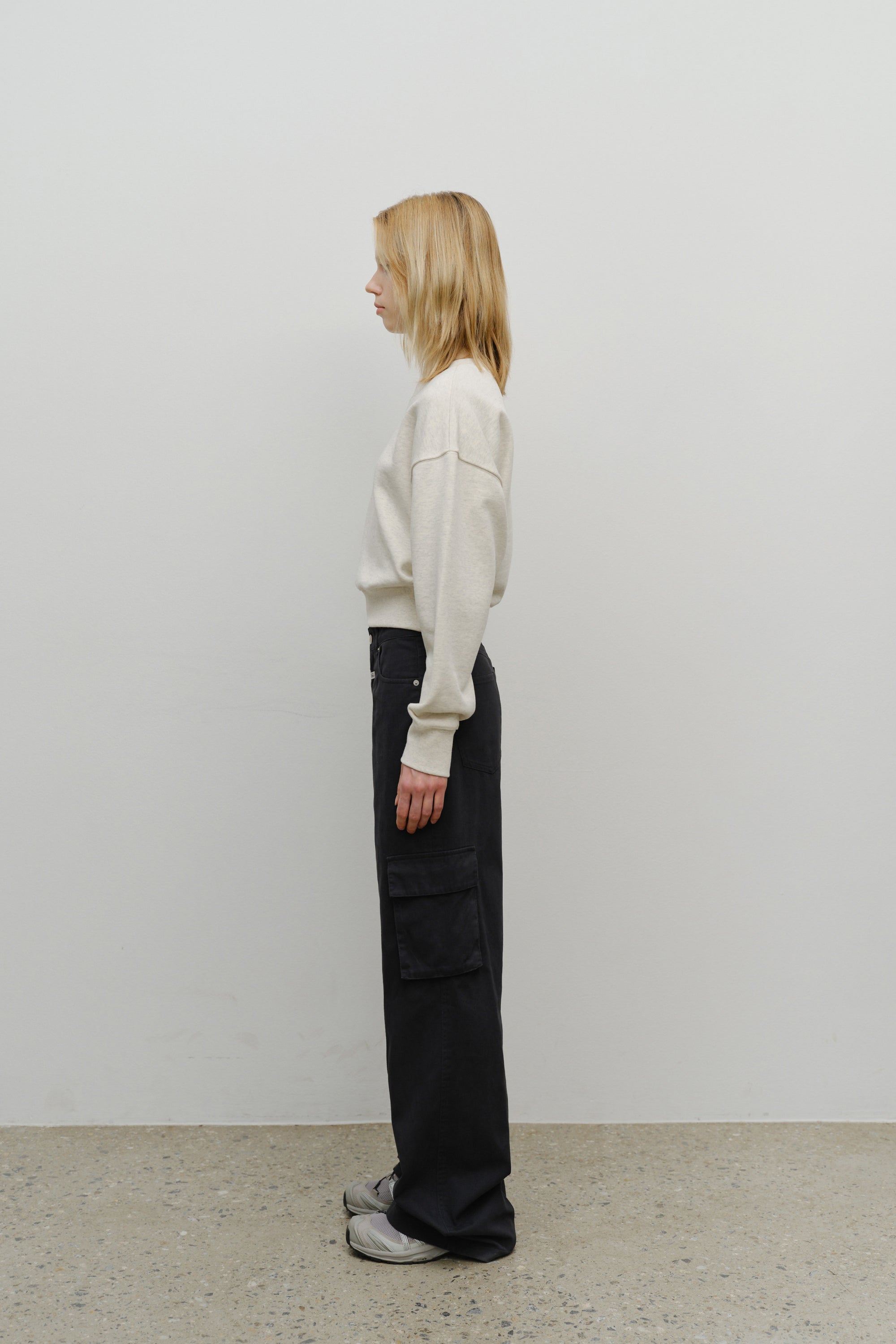 W Small Cl Crop Sweatshirt Oatmeal