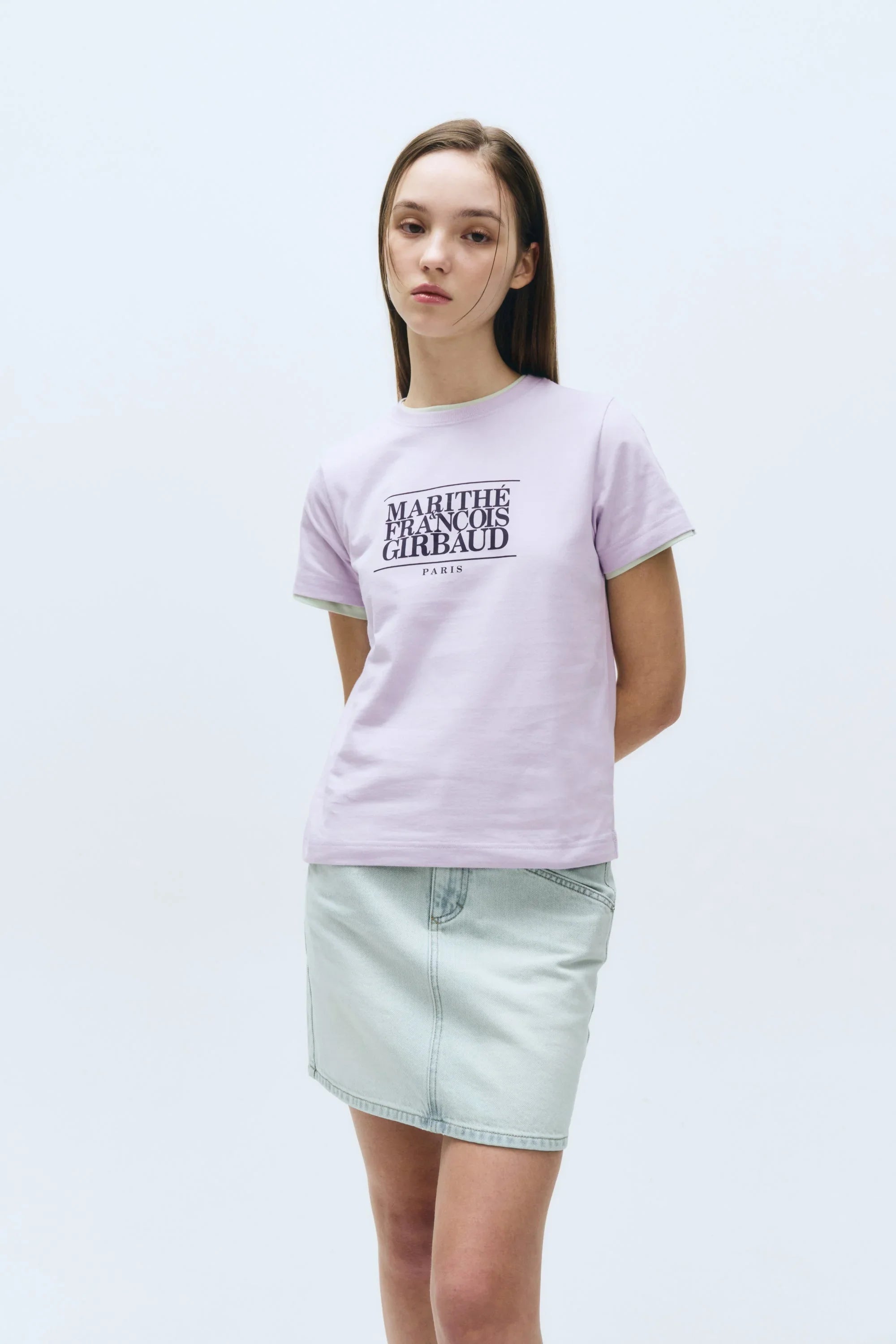 W Classic Logo Tee Light Purple