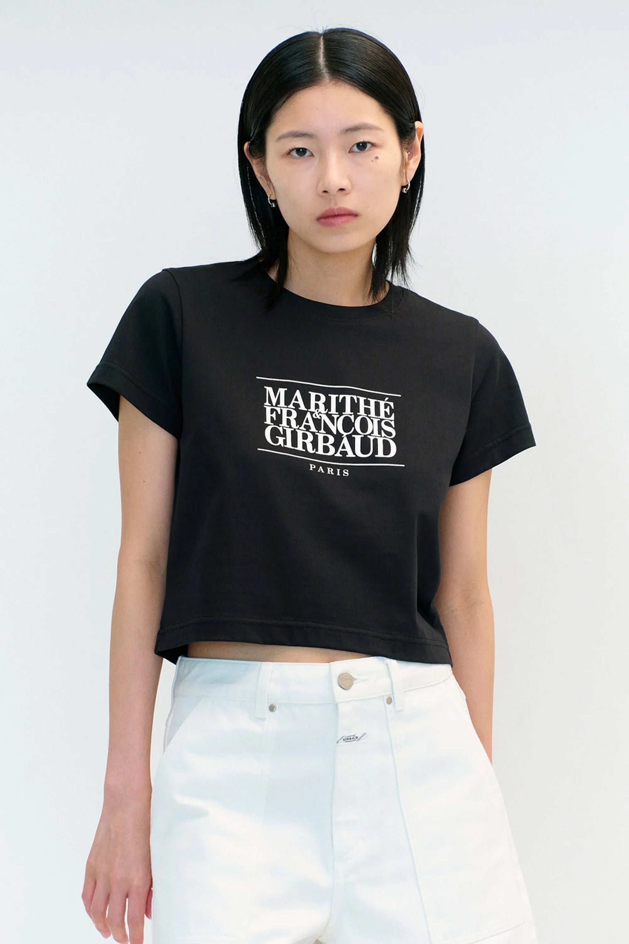 W Classic Logo Crop Tee Black