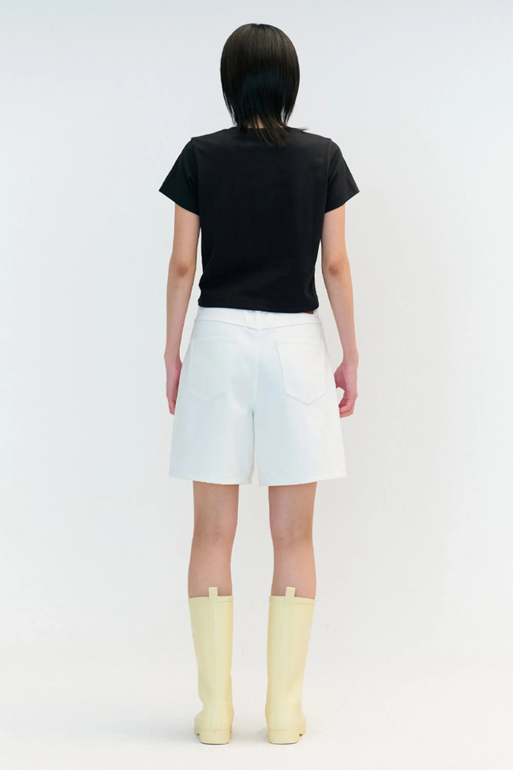 W Classic Logo Crop Tee Black