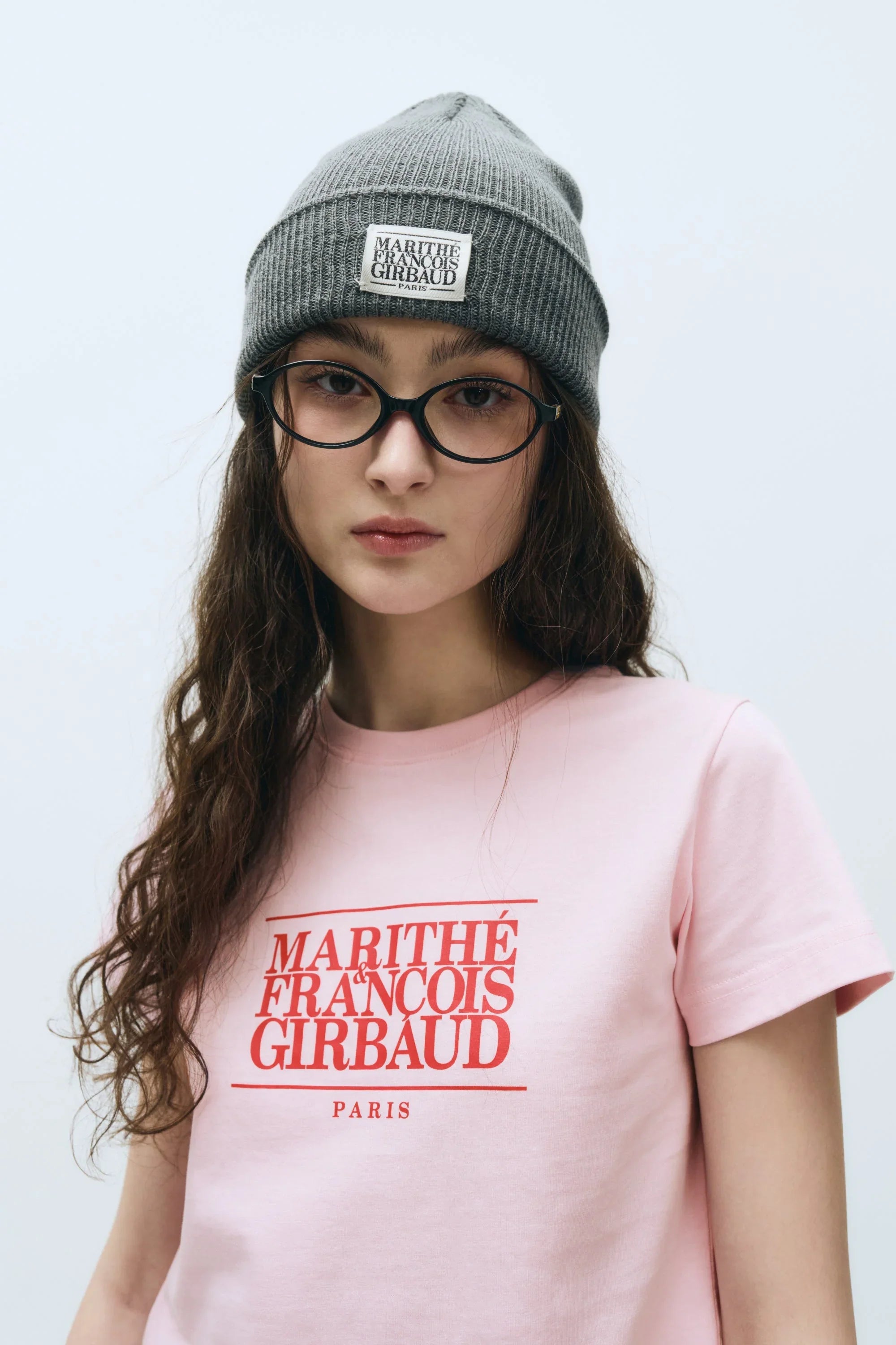 W Classic Logo Crop Tee Baby Pink