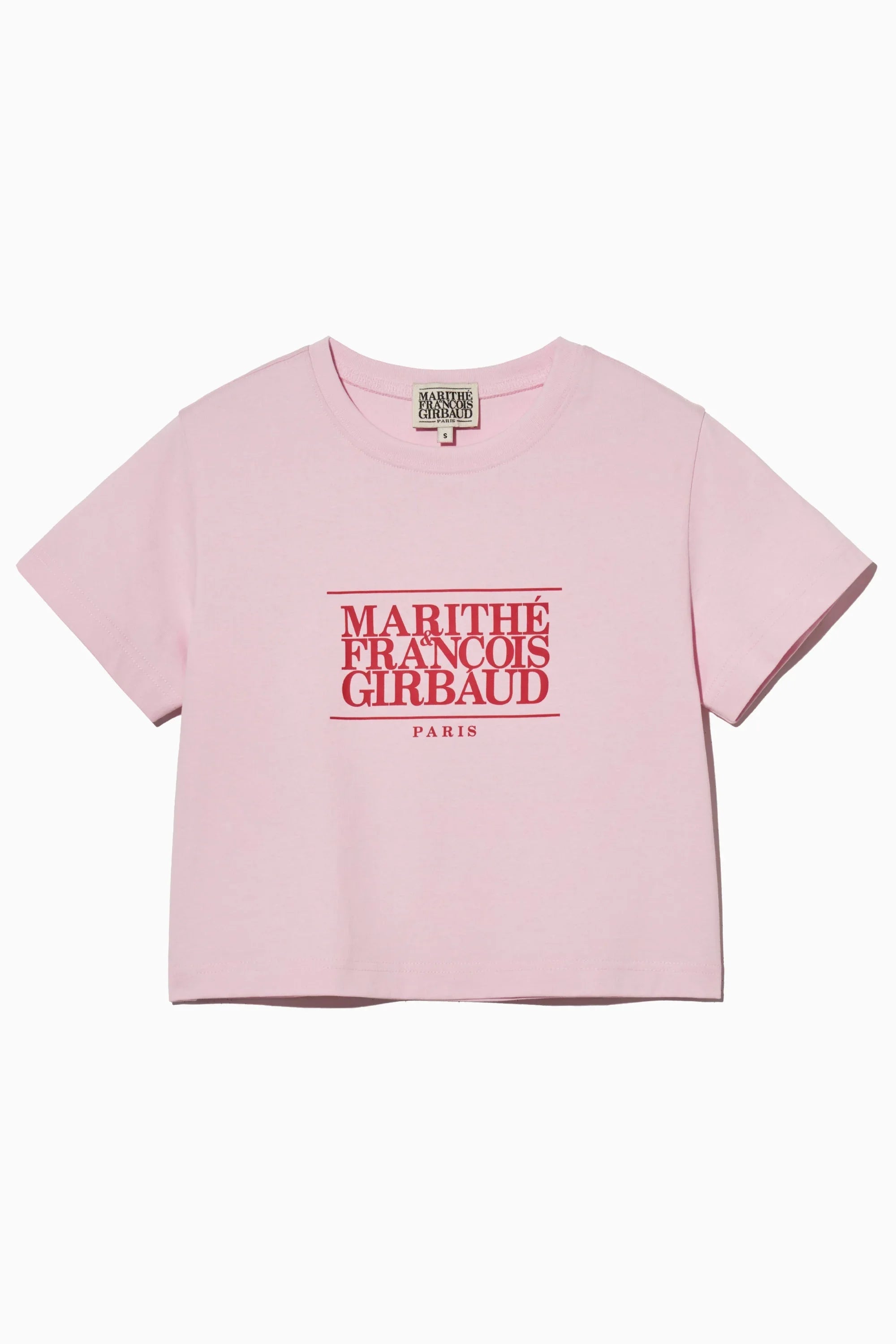 W Classic Logo Crop Tee Baby Pink