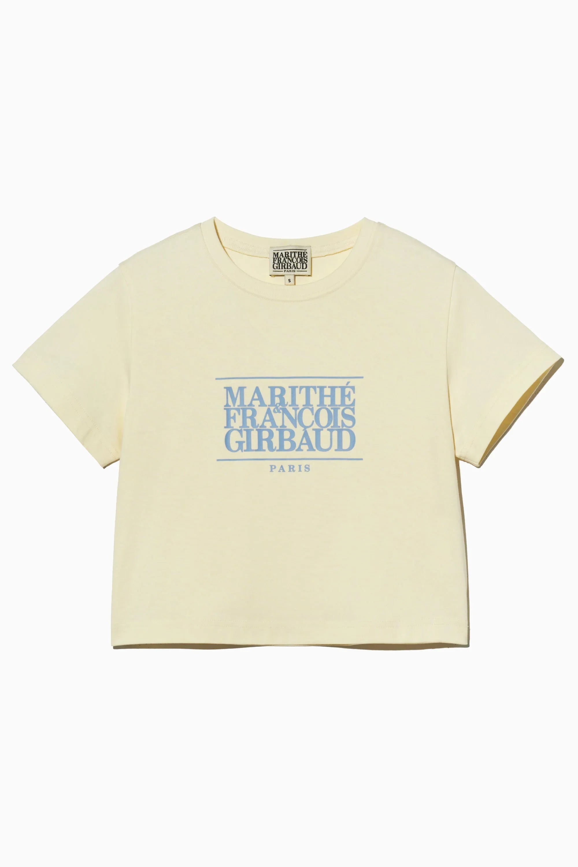 W Classic Logo Crop Tee Cream