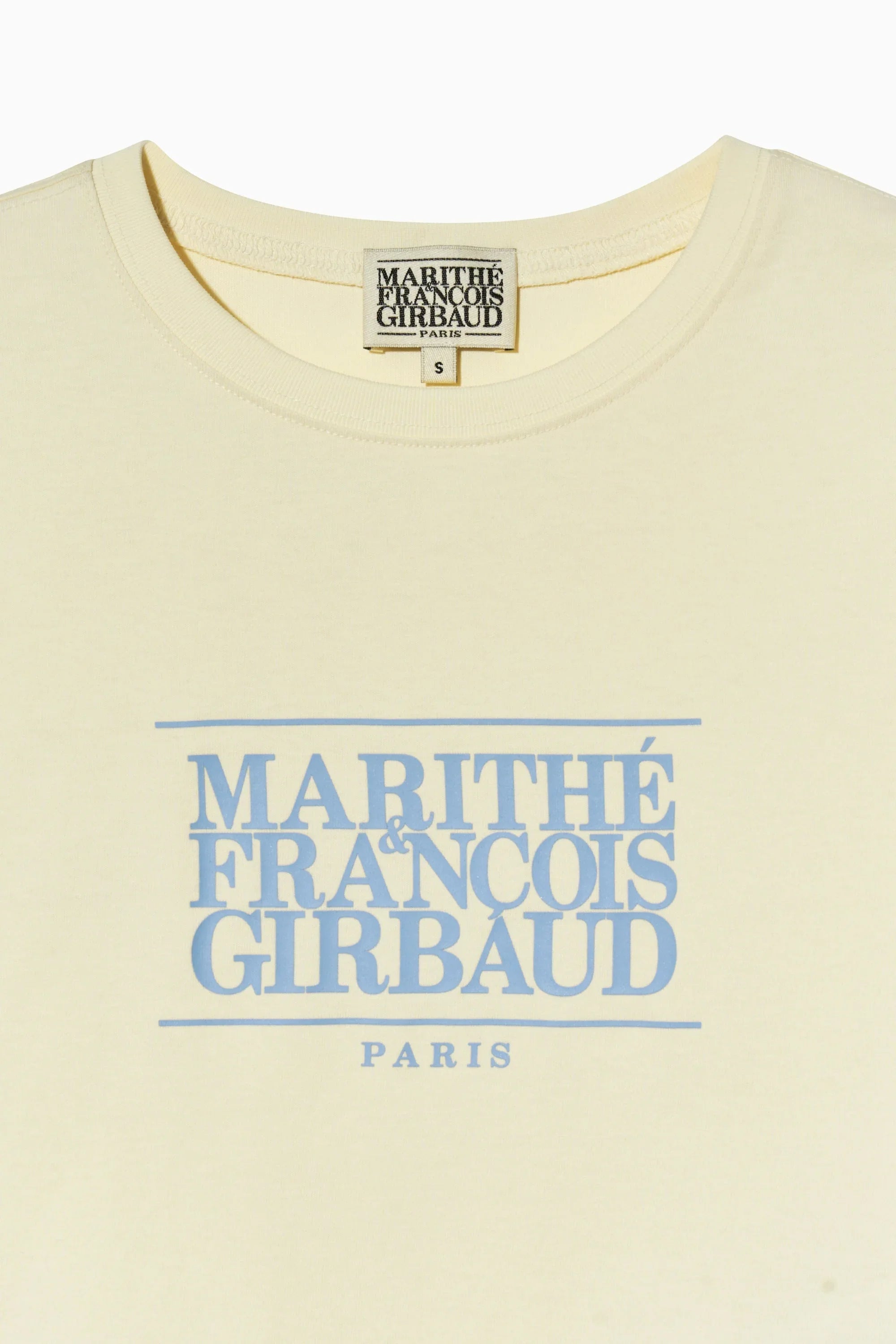 W Classic Logo Crop Tee Cream