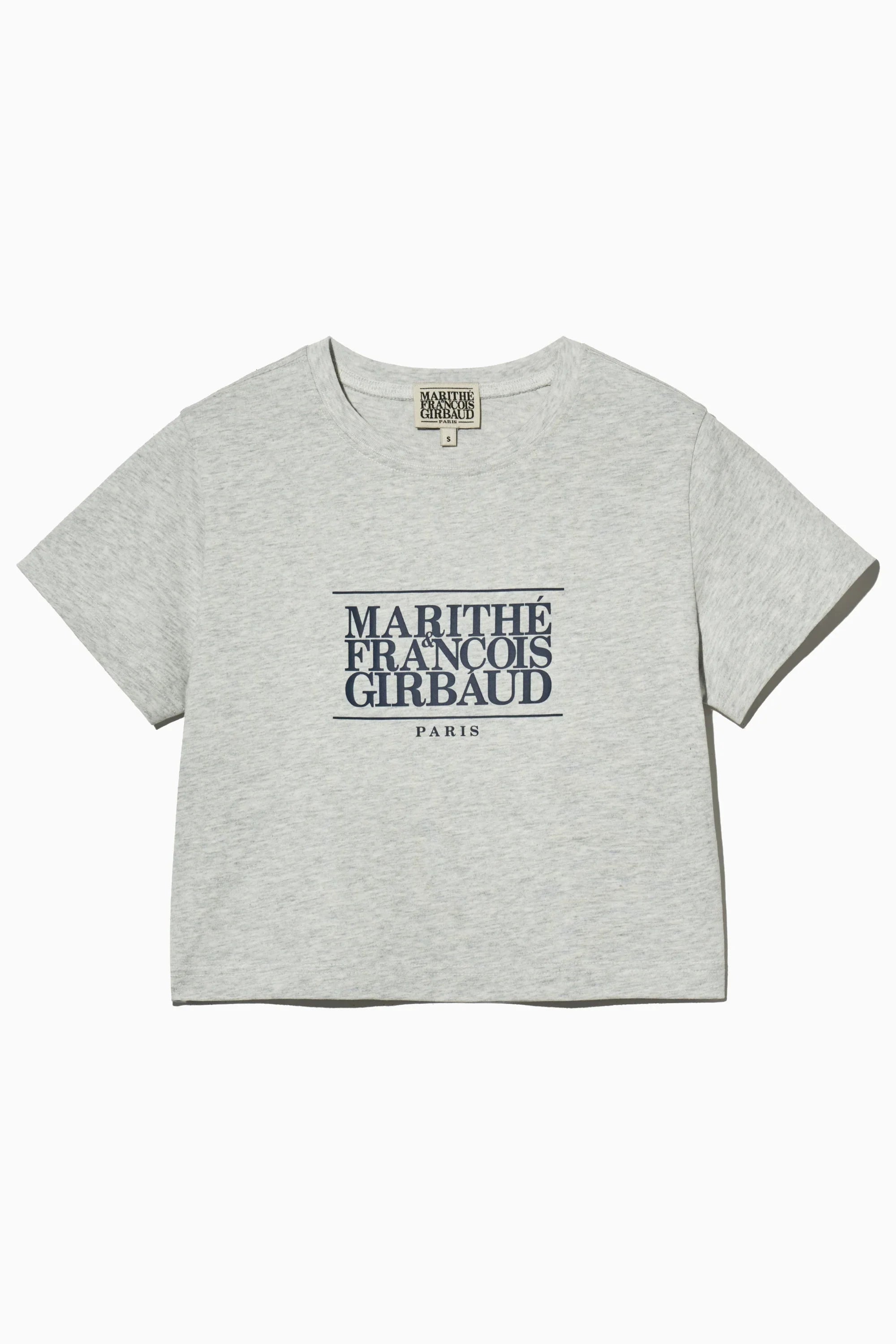 W Classic Logo Crop Tee Light Heather Gray
