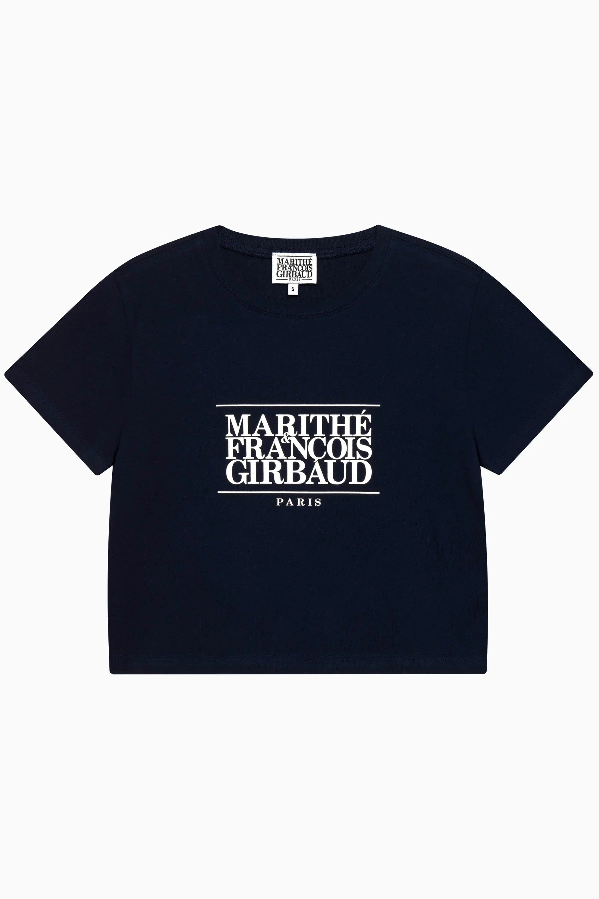 W Classic Logo Crop Tee Navy