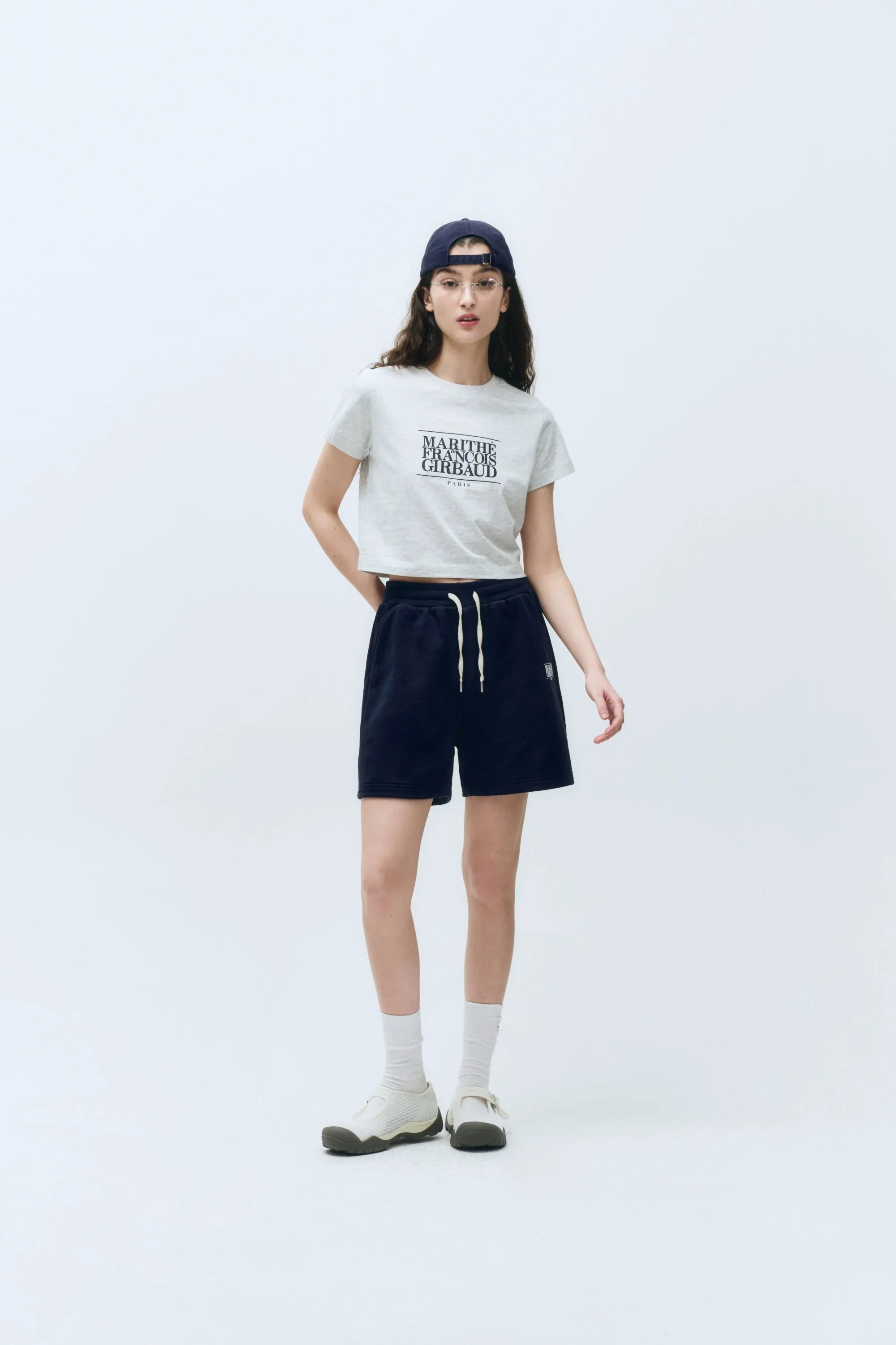W Classic Logo Crop Tee White