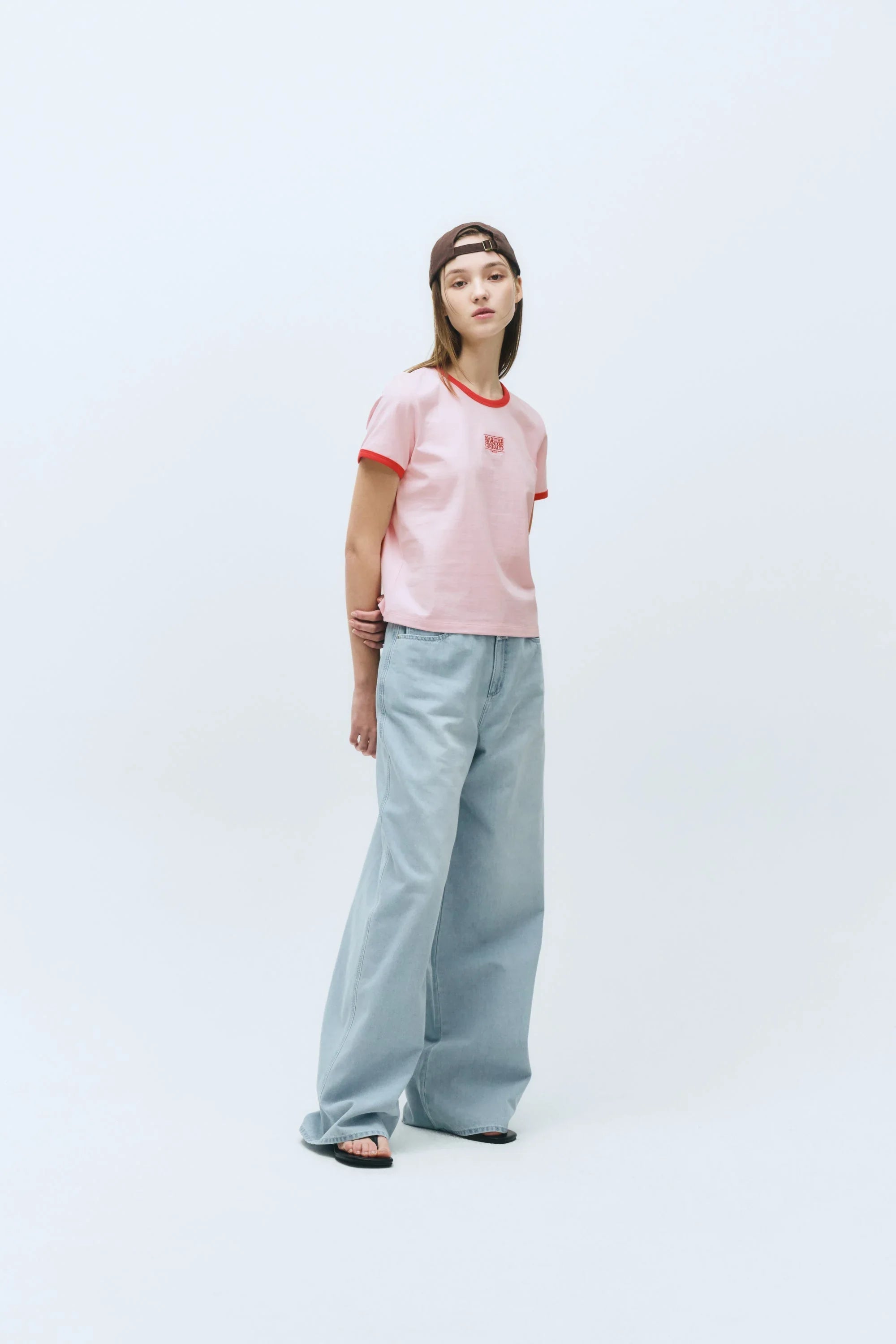 W Classic Logo Ringer Tee Pink