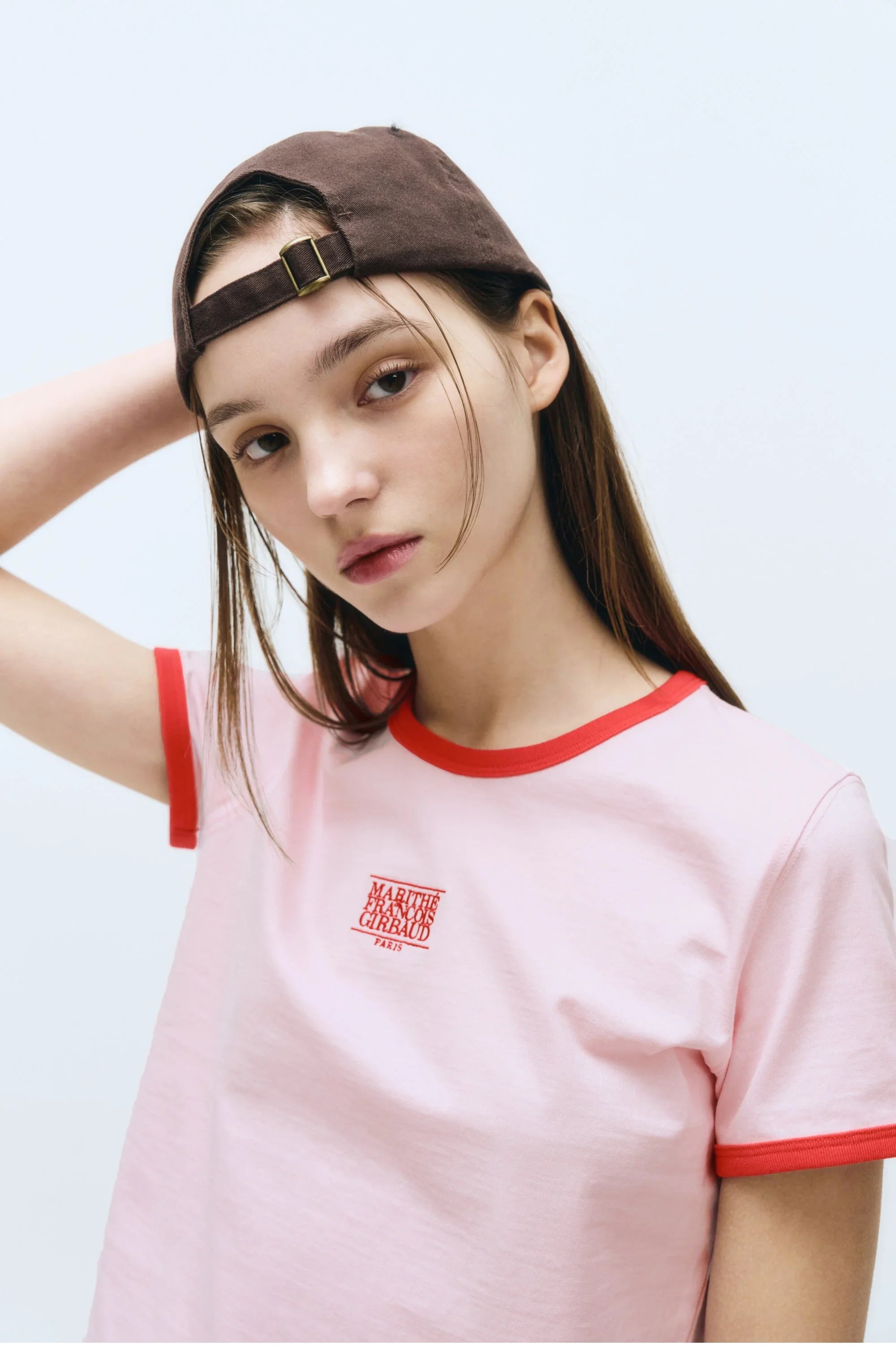 W Classic Logo Ringer Tee Pink