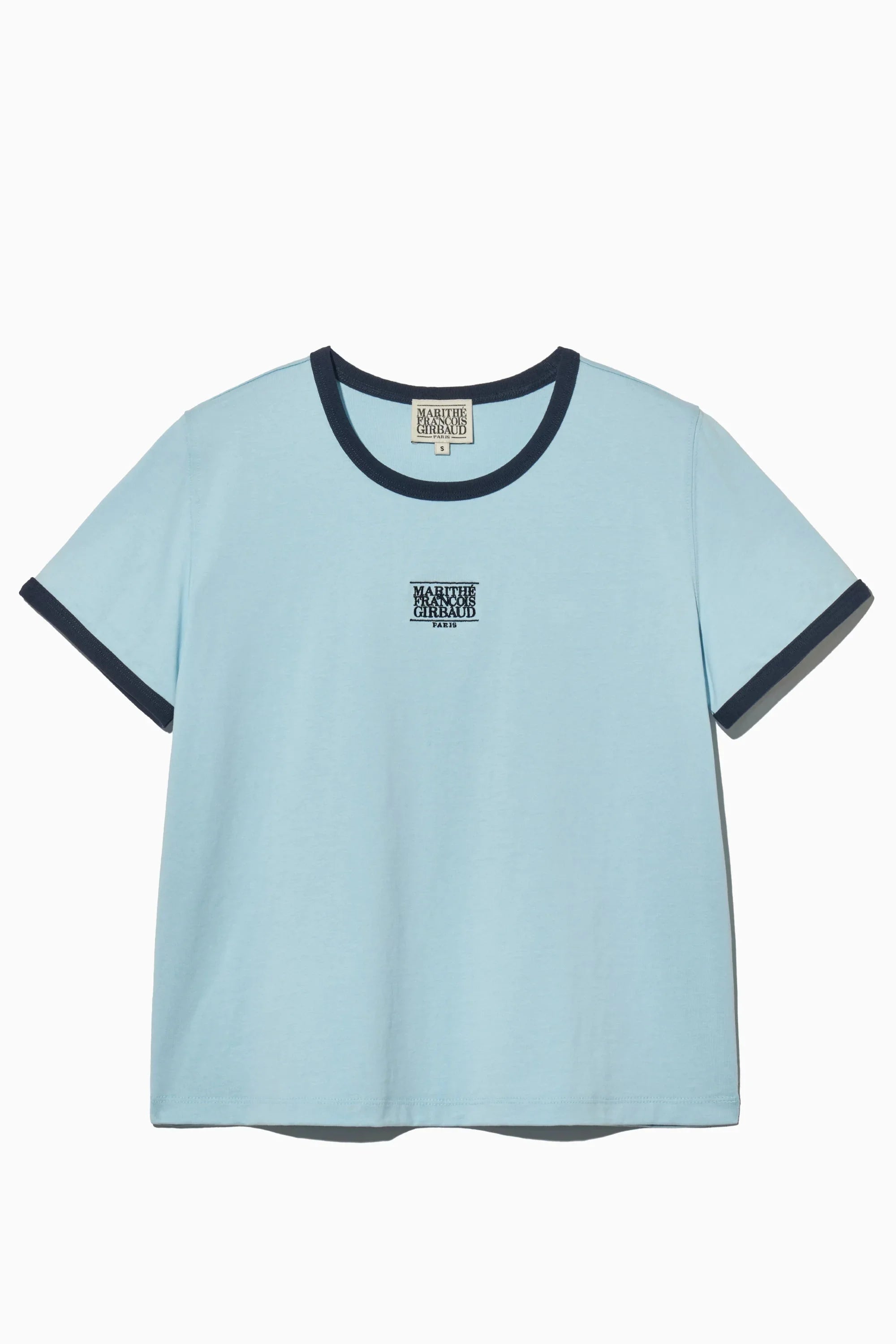 W Classic Logo Ringer Tee Sky Blue
