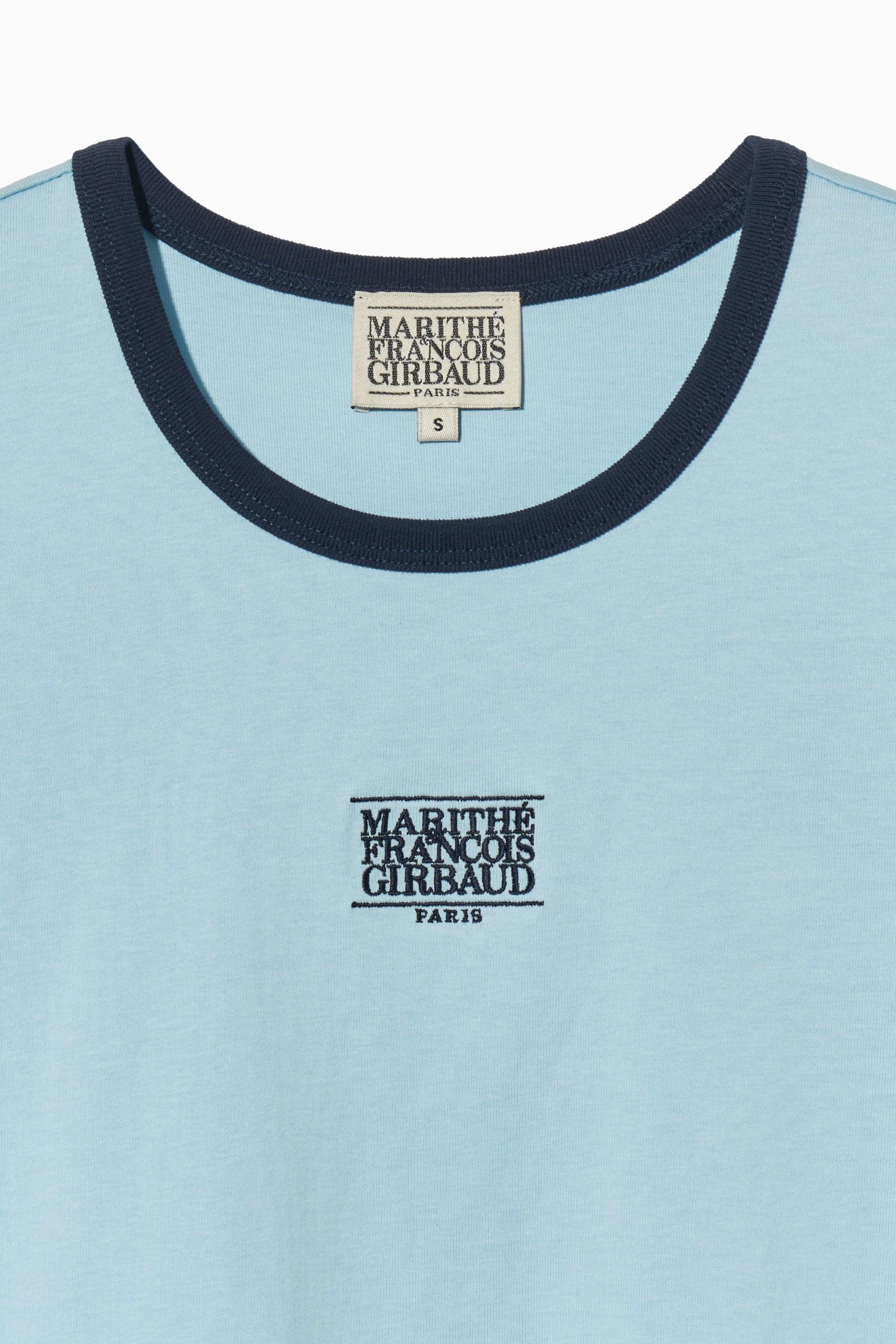 W Classic Logo Ringer Tee Sky Blue
