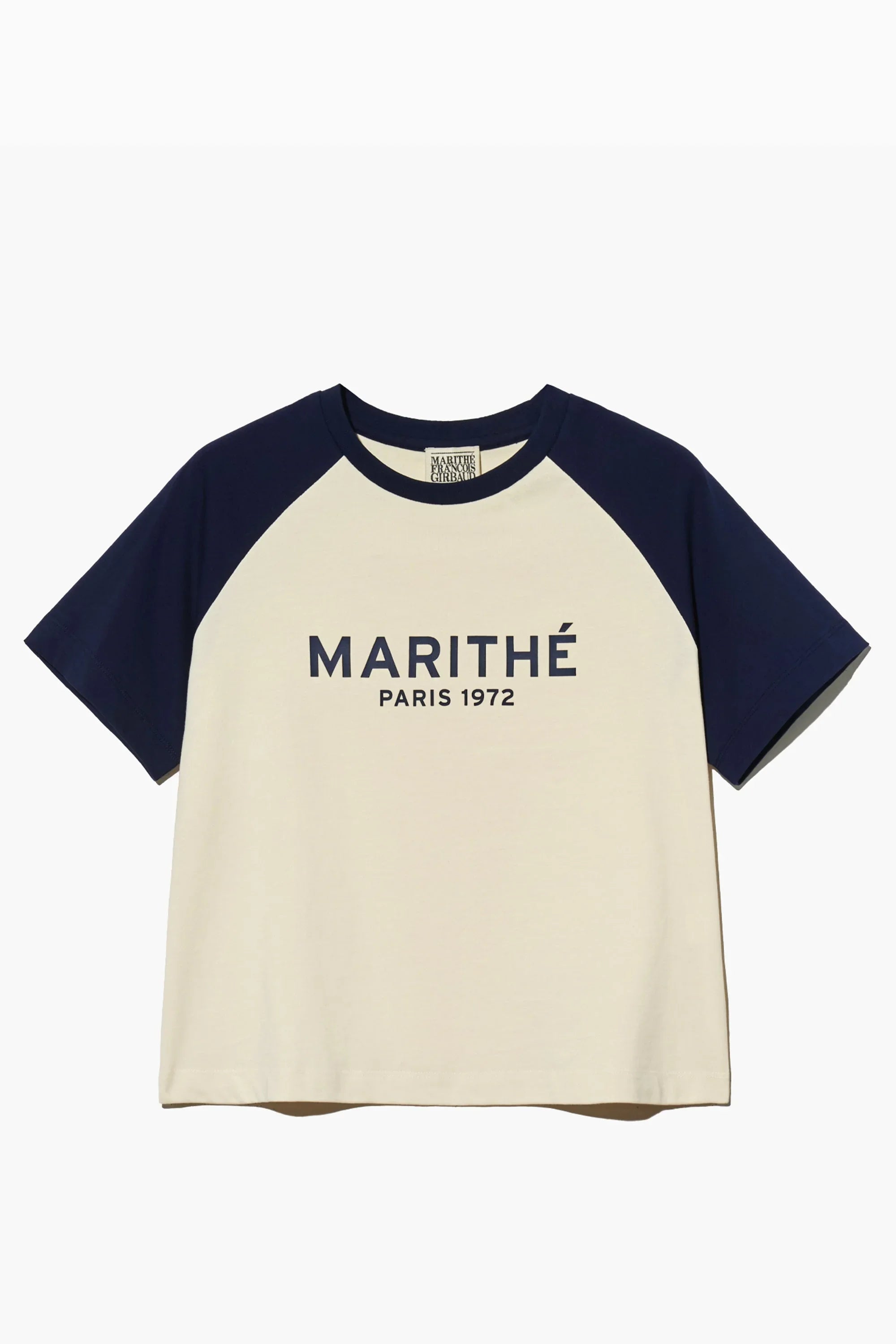W Regular Logo Raglan Crop Tee Navy