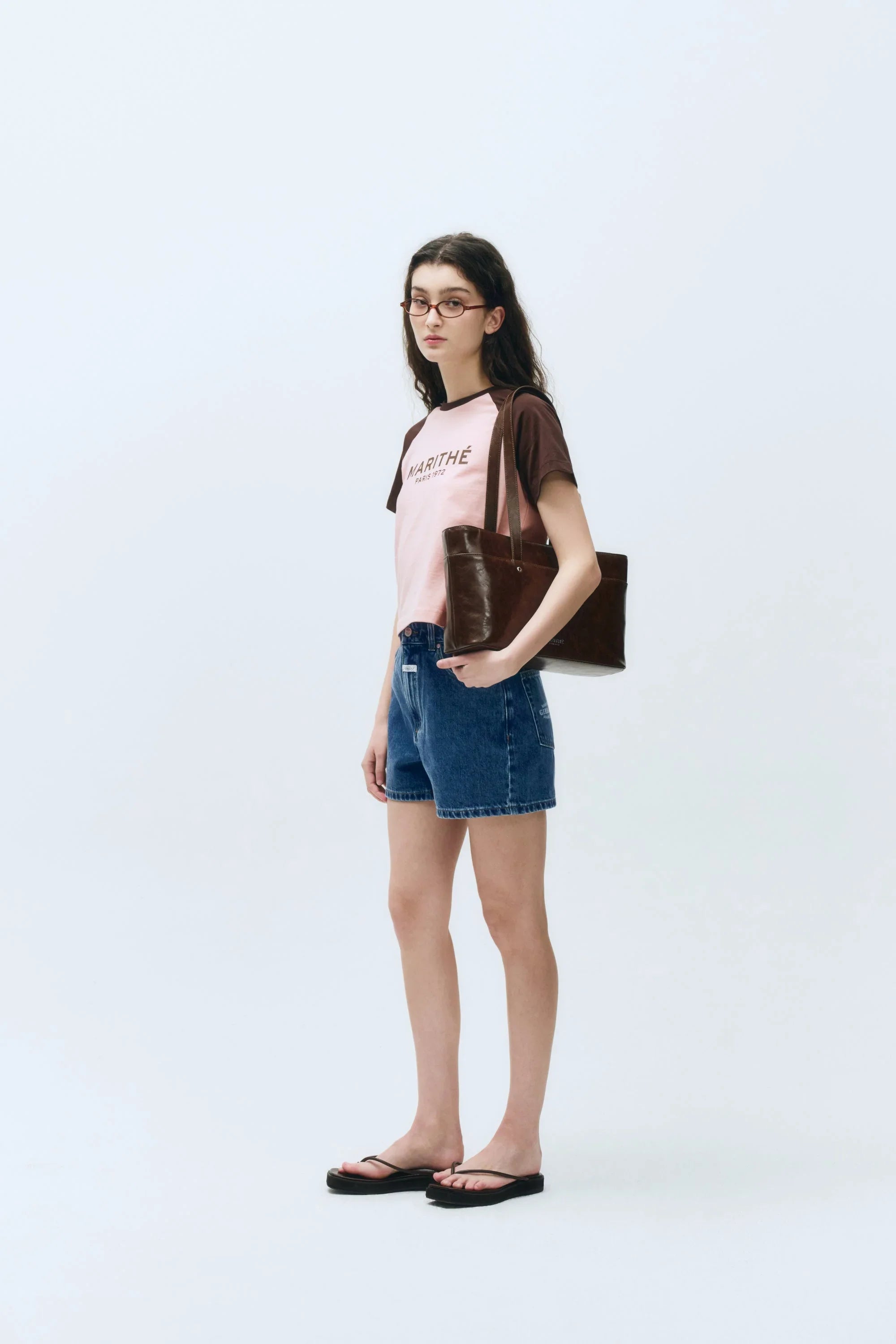 W Regular Logo Raglan Crop Tee Pink