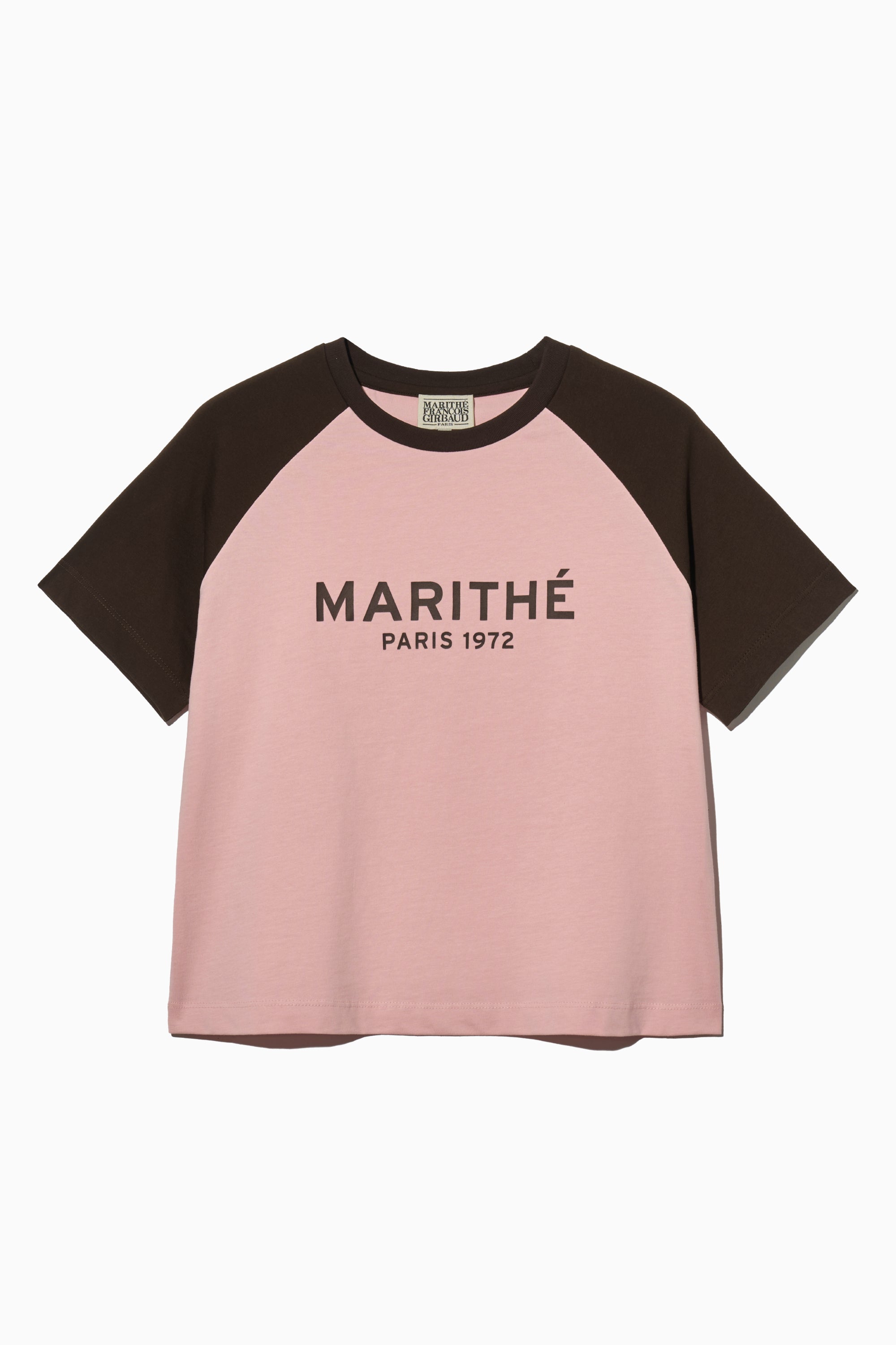 W Regular Logo Raglan Crop Tee Pink