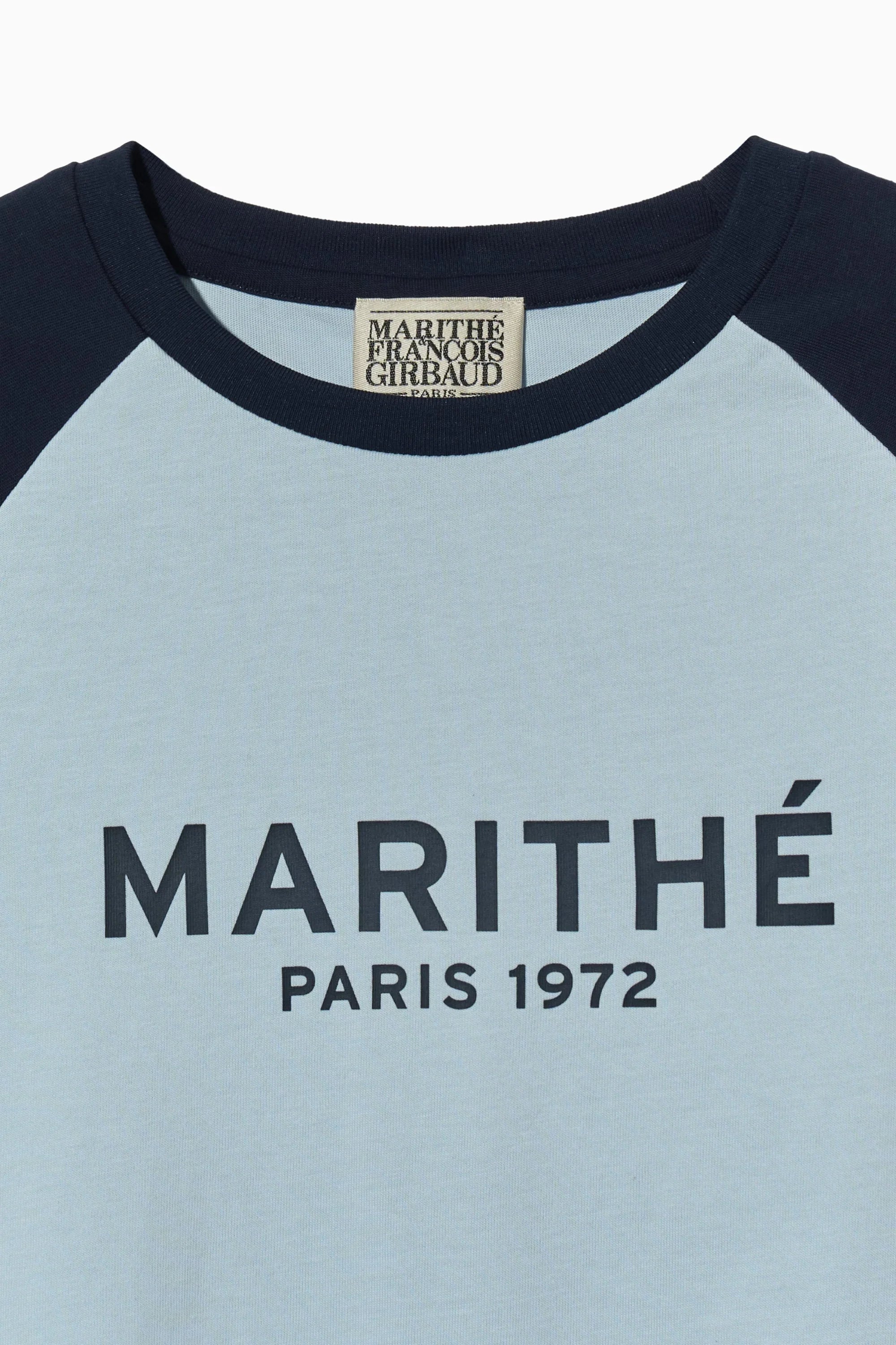 W Regular Logo Raglan Crop Tee Sky Blue