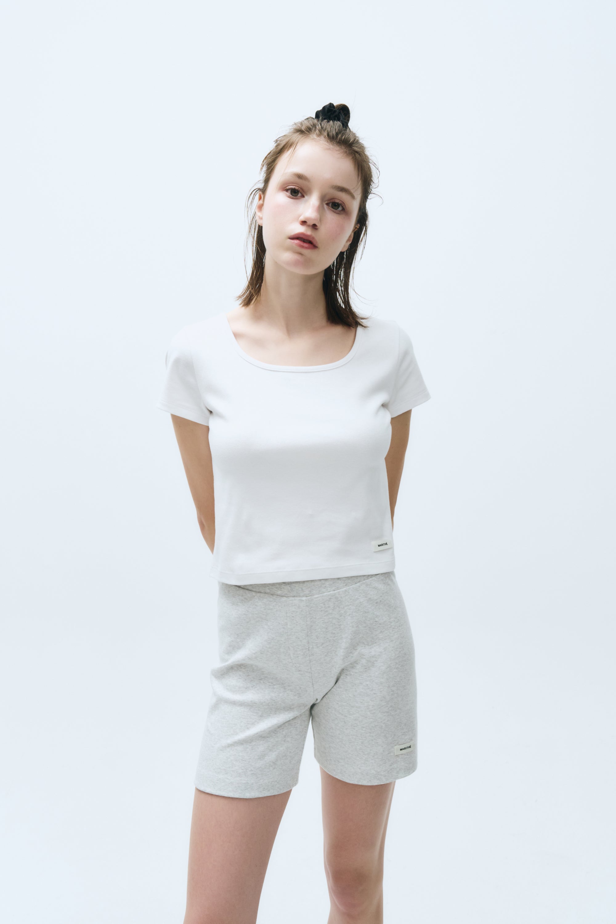 W Basic Crop Tee White