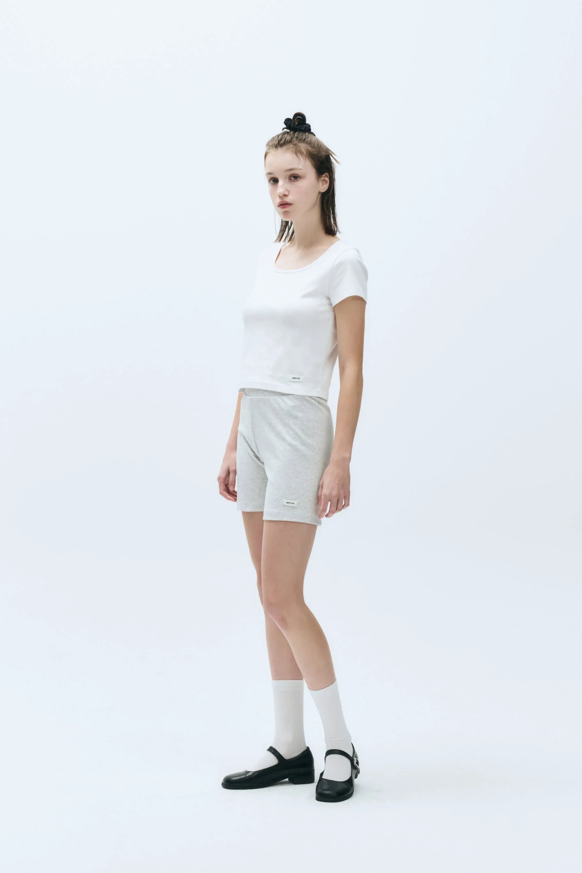 W Basic Crop Tee White