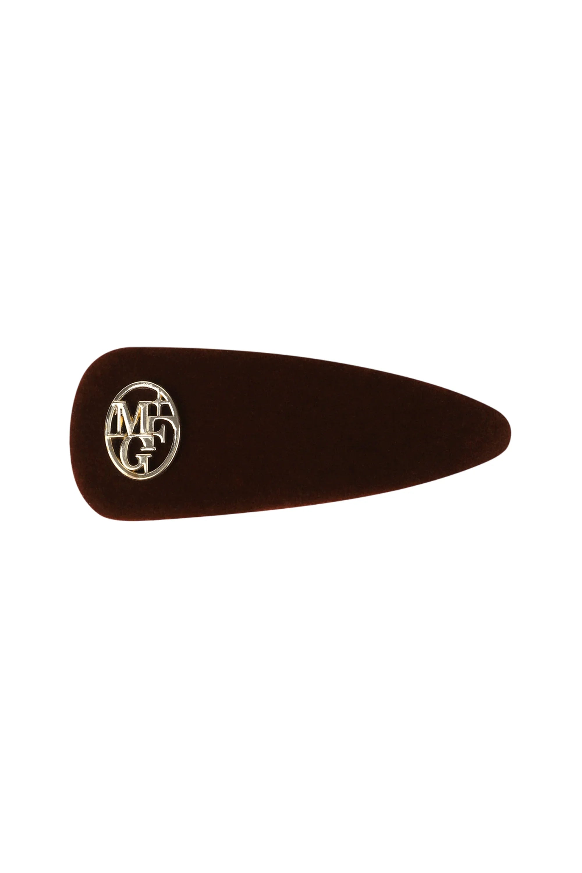 Circle Logo Velvet Hair Pin Burgundy