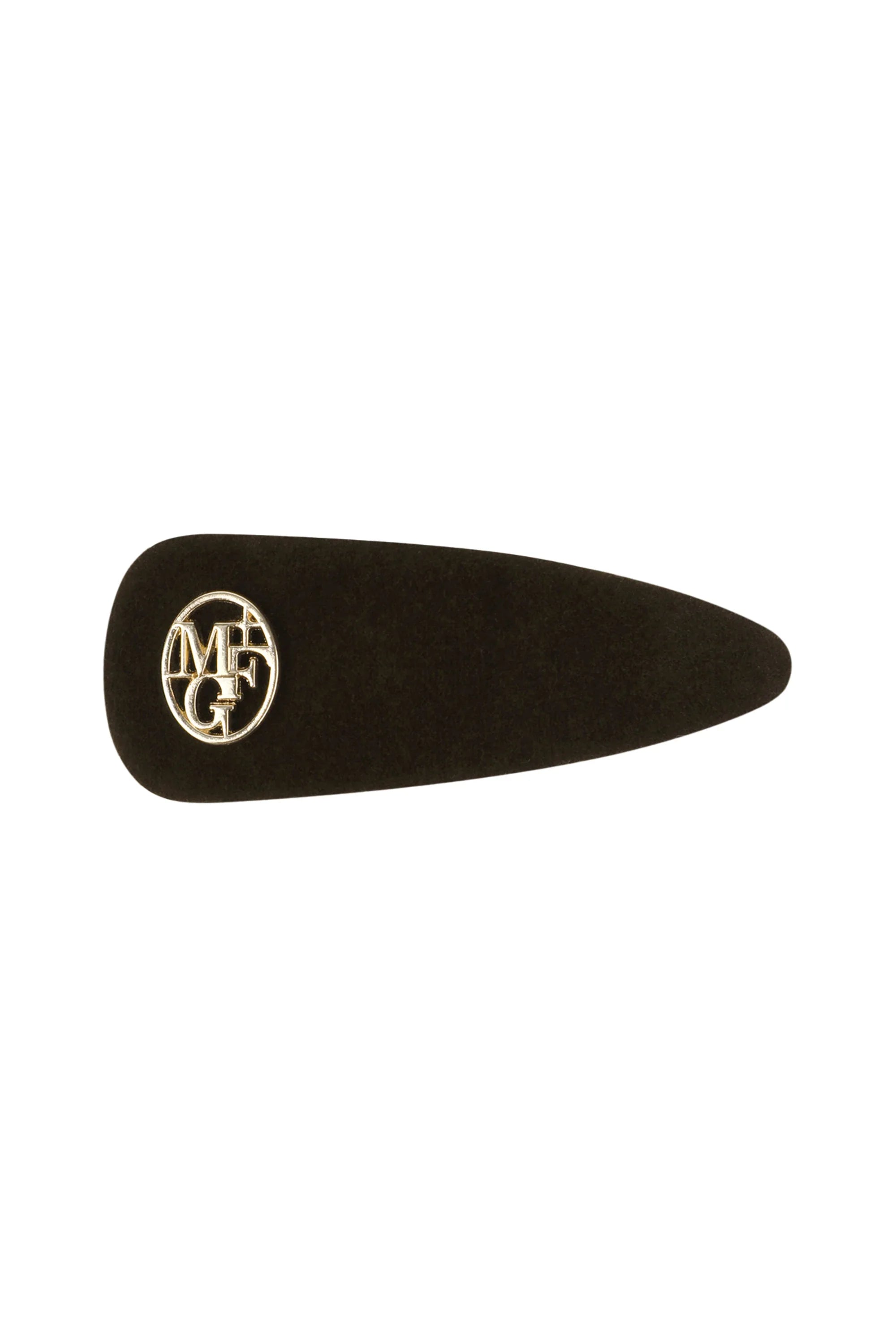 Circle Logo Velvet Hair Pin Brown