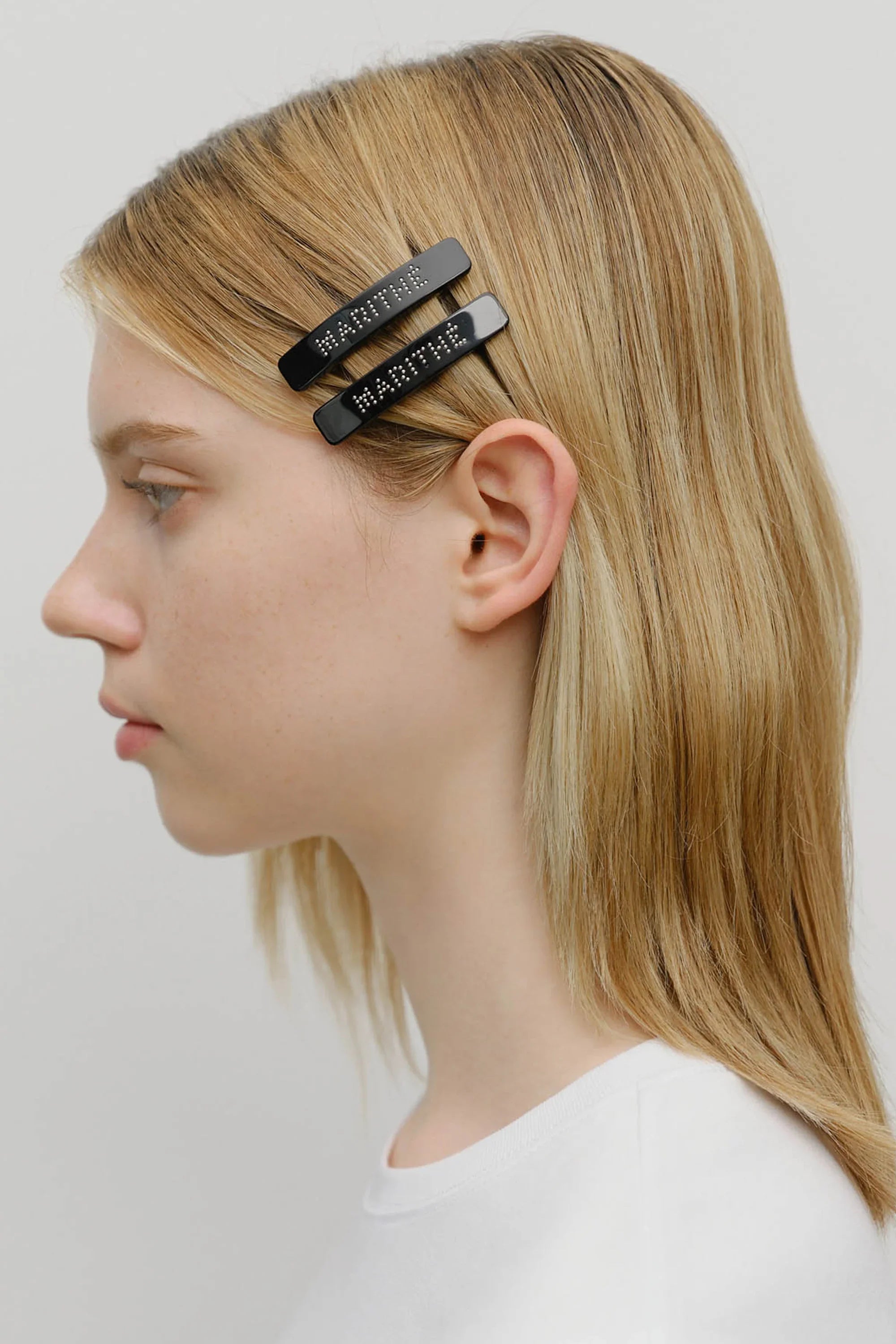 Reg Logo Metal Hair Pin 2Pack Black