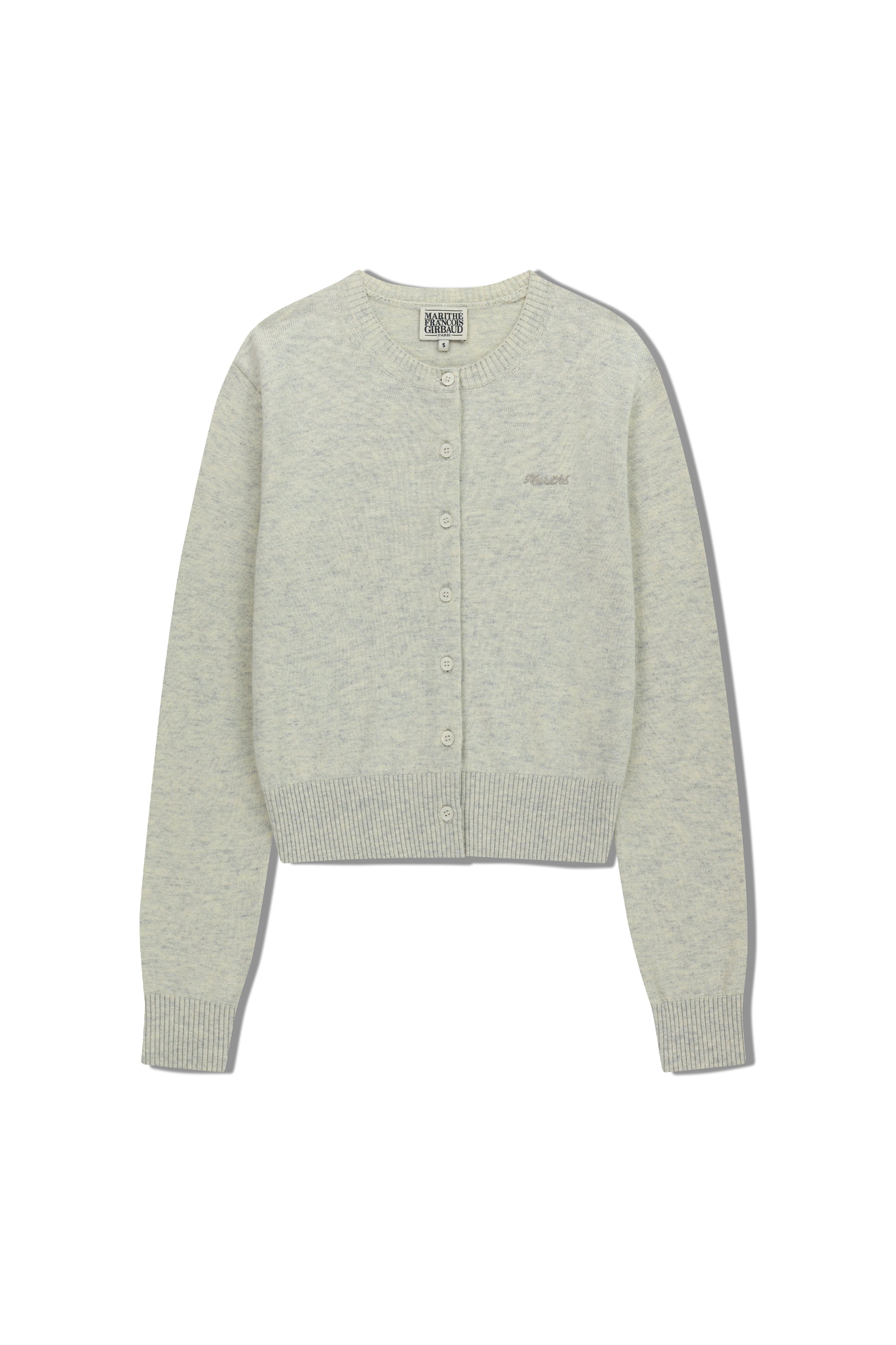 W Half Knit Round Neck Cardigan Set Up Oatmeal