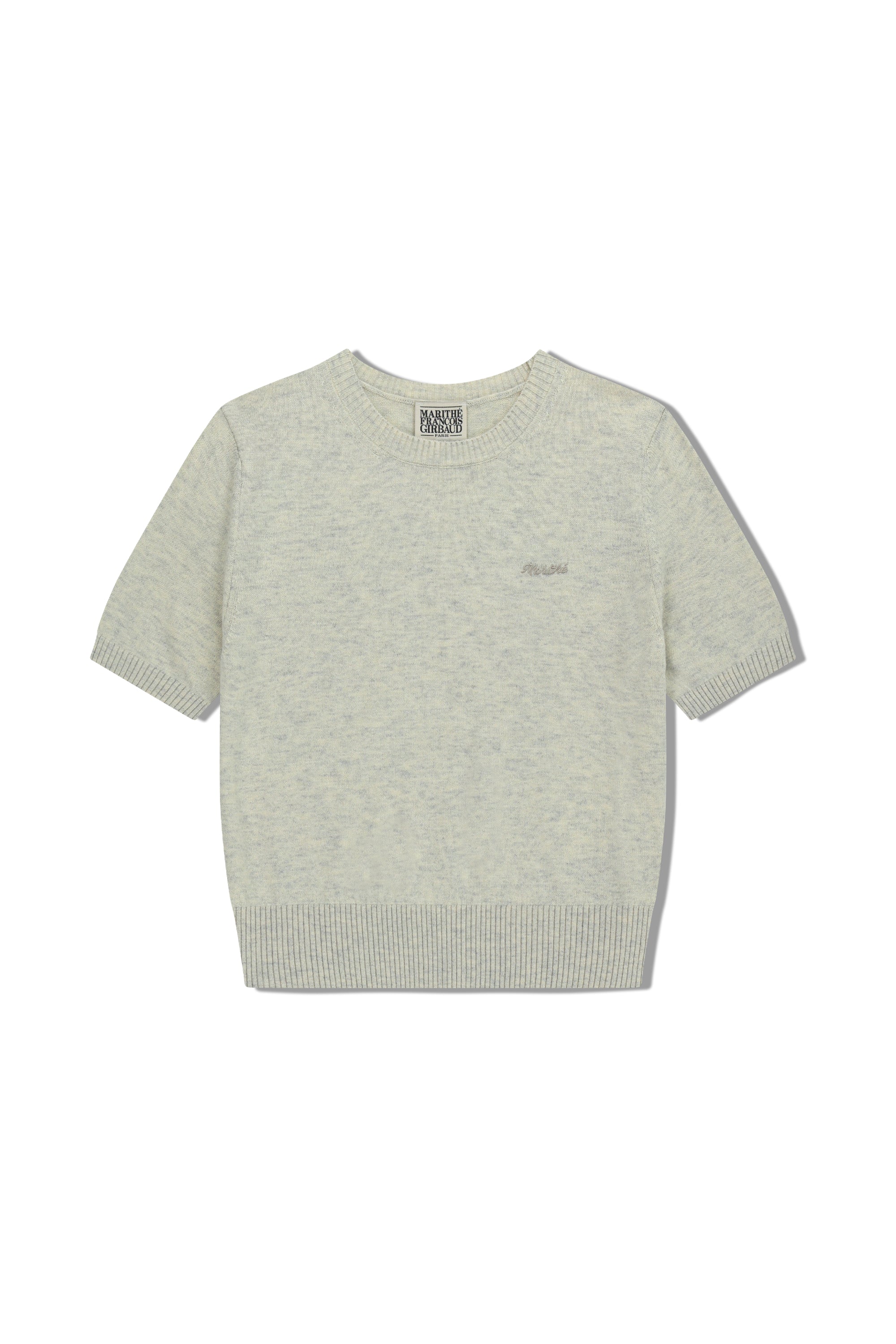 W Half Knit Round Neck Cardigan Set Up Oatmeal