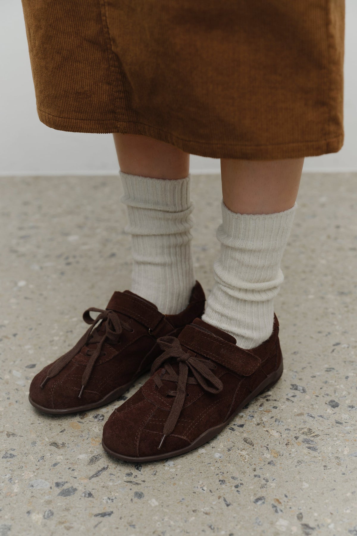 W Lace Up Suede Sneakers Brown