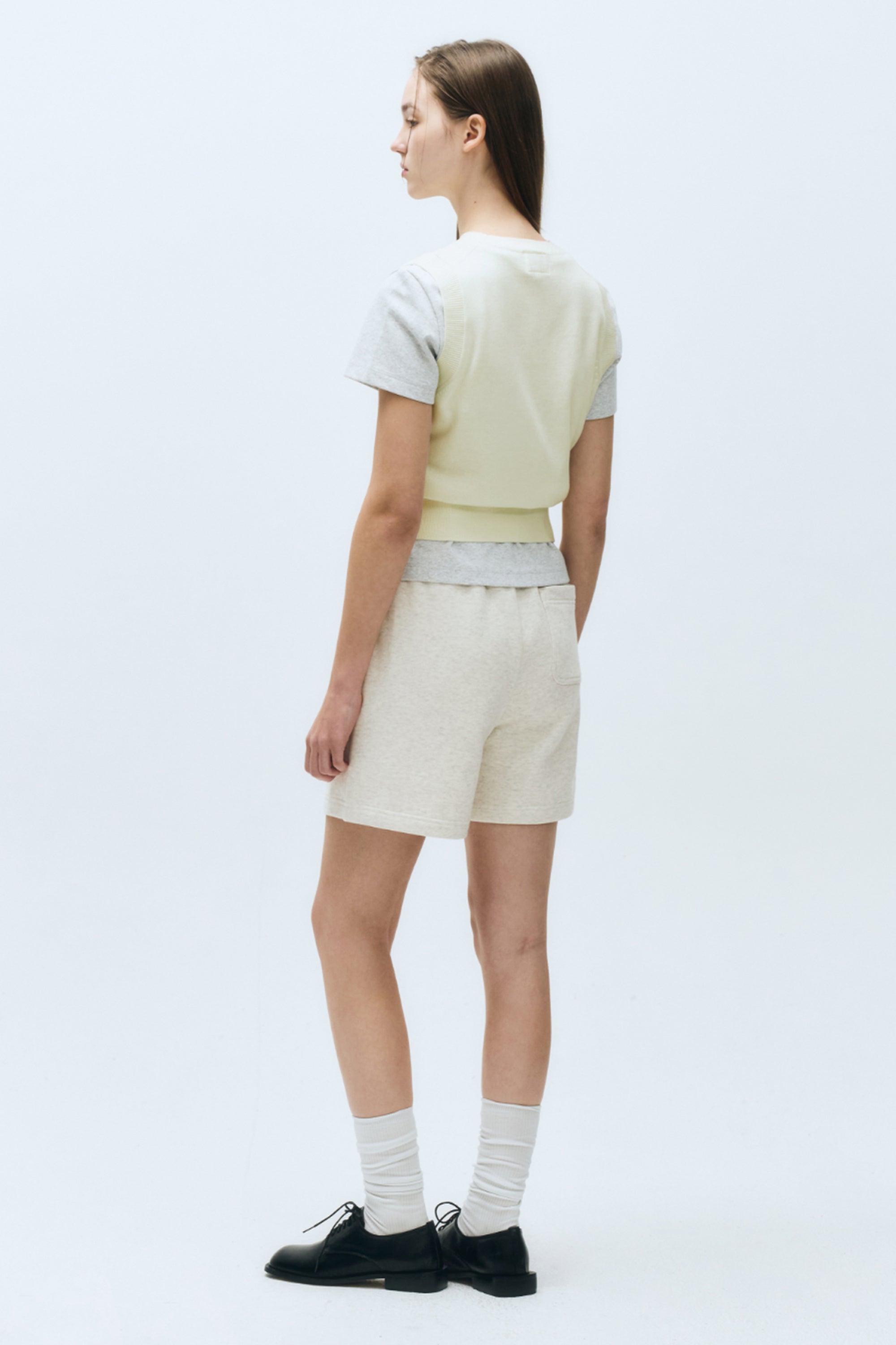 W Circle Logo Knit Vest Ivory
