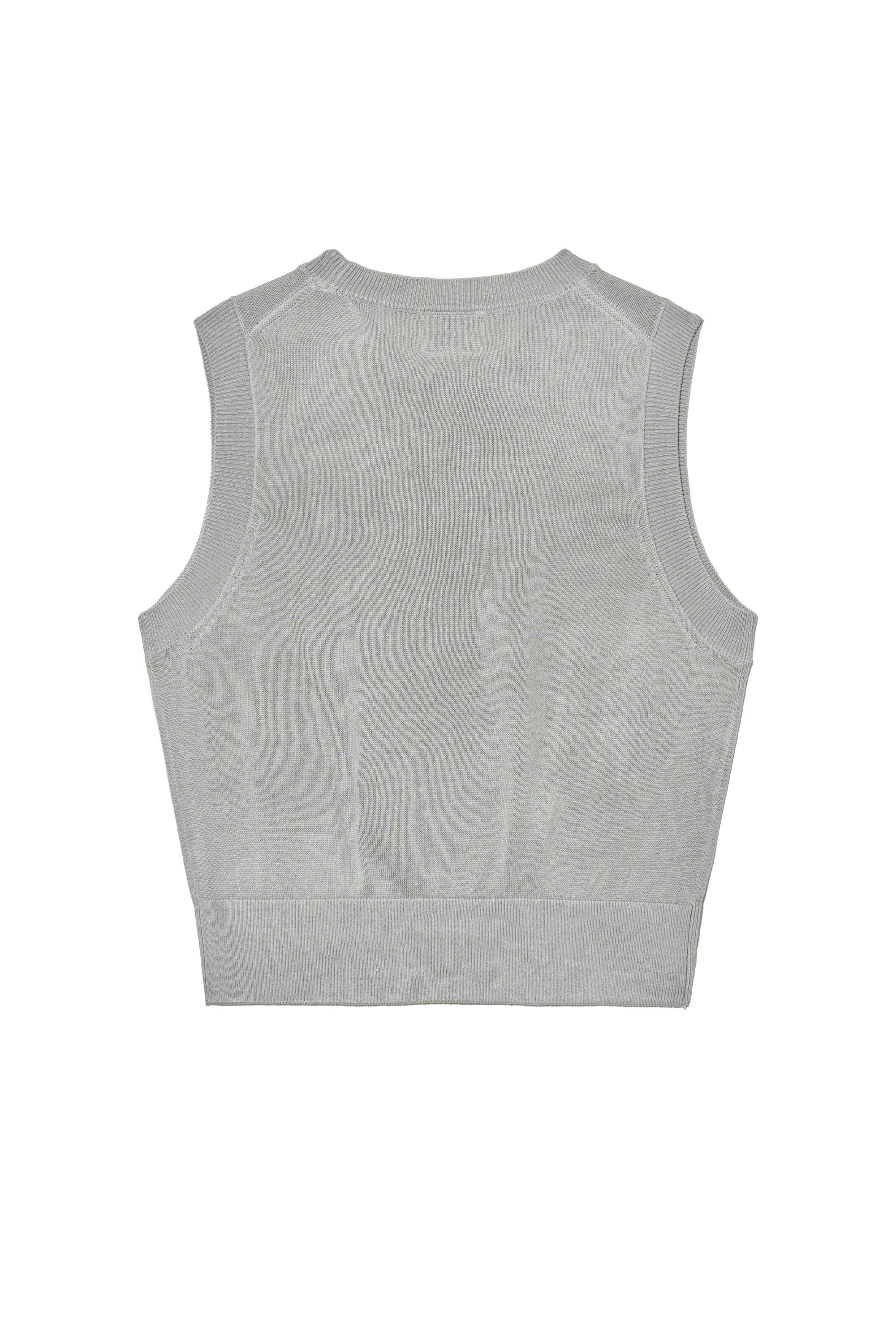 W Circle Logo Knit Vest Light Gray