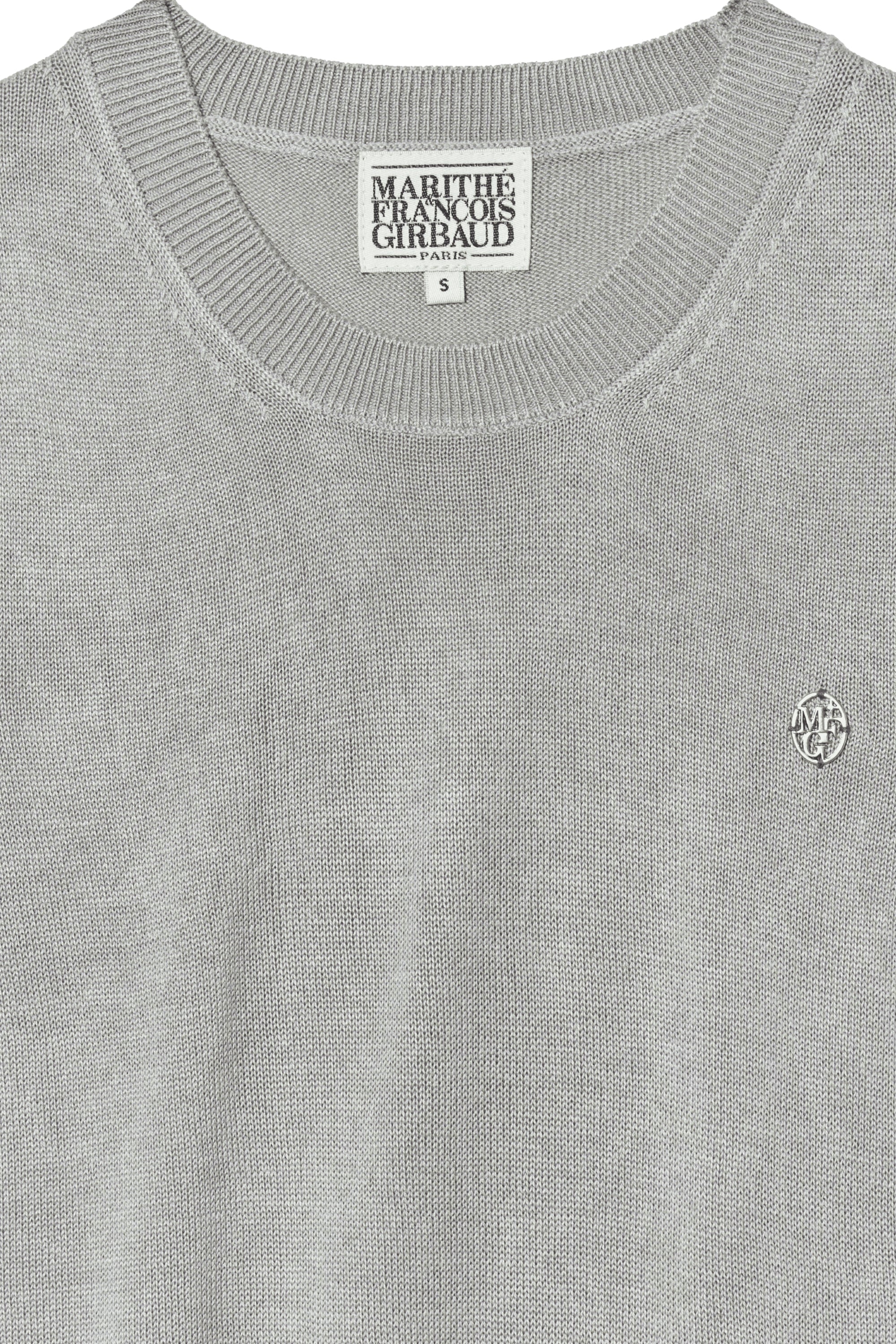 W Circle Logo Knit Vest Light Gray