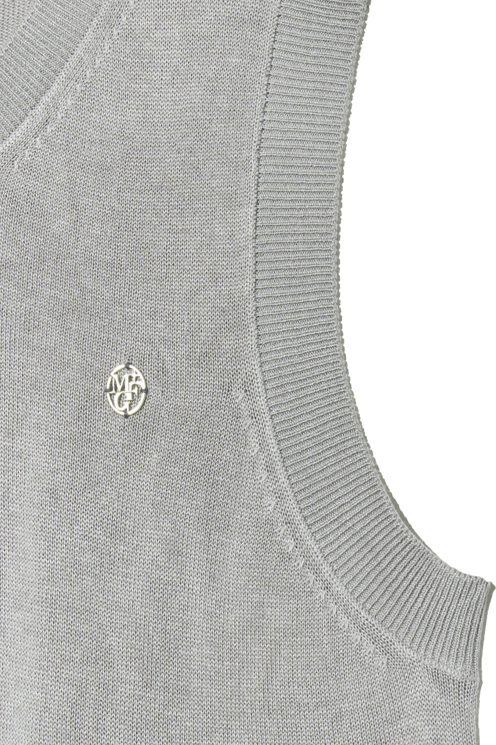 W Circle Logo Knit Vest Light Gray