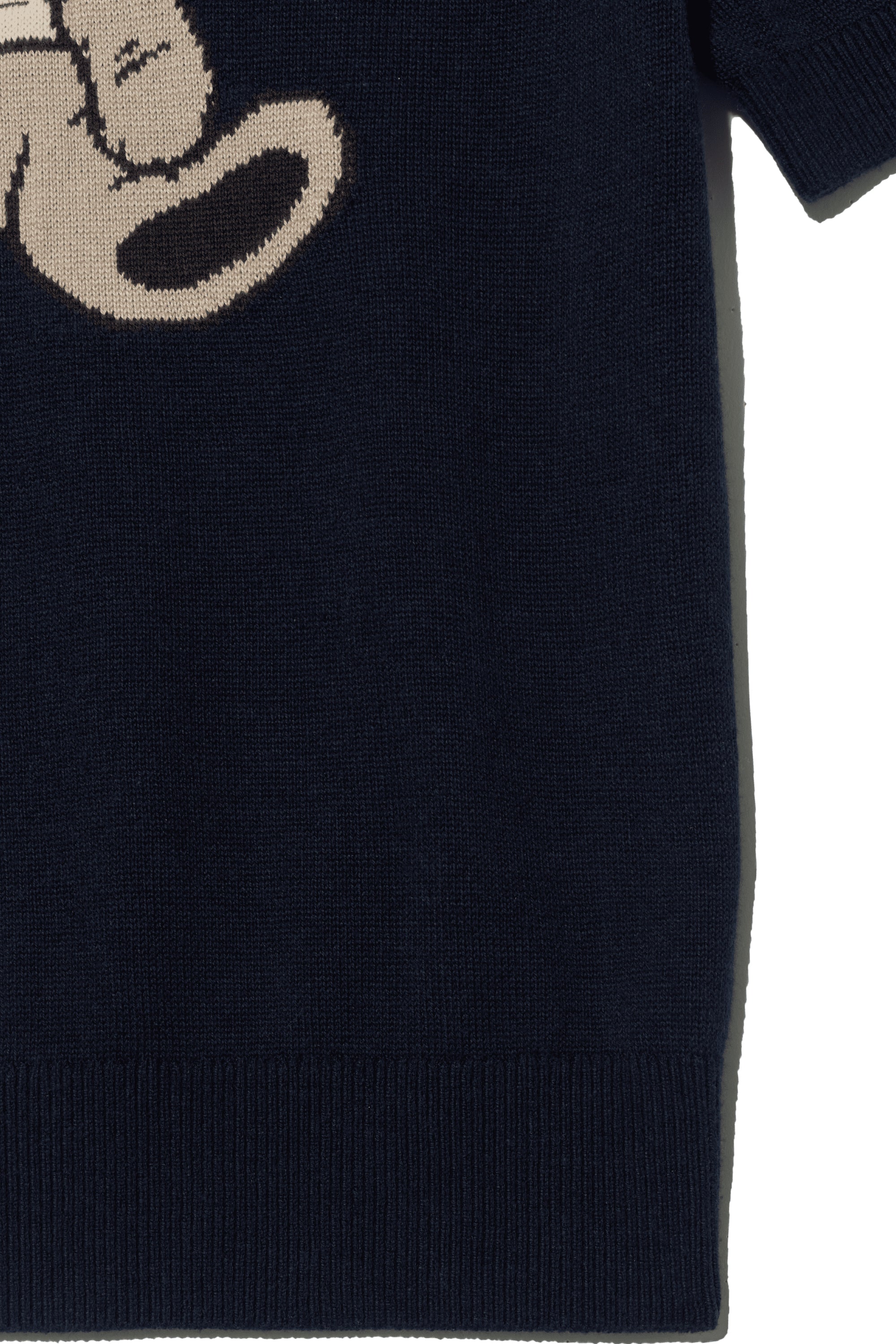 W Doodle Bear Half Knit Navy
