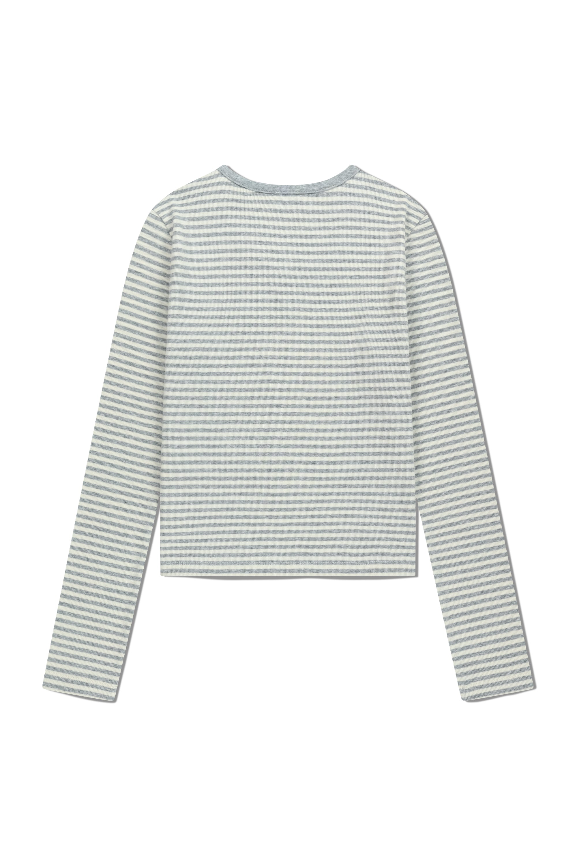 W Deep Neck Long Sleeve Heather Gray