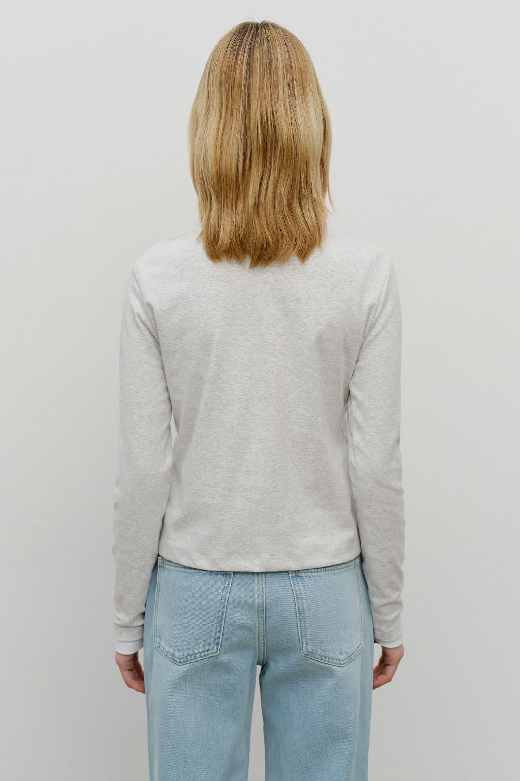 W Basic Long Sleeve Light Heather Gray