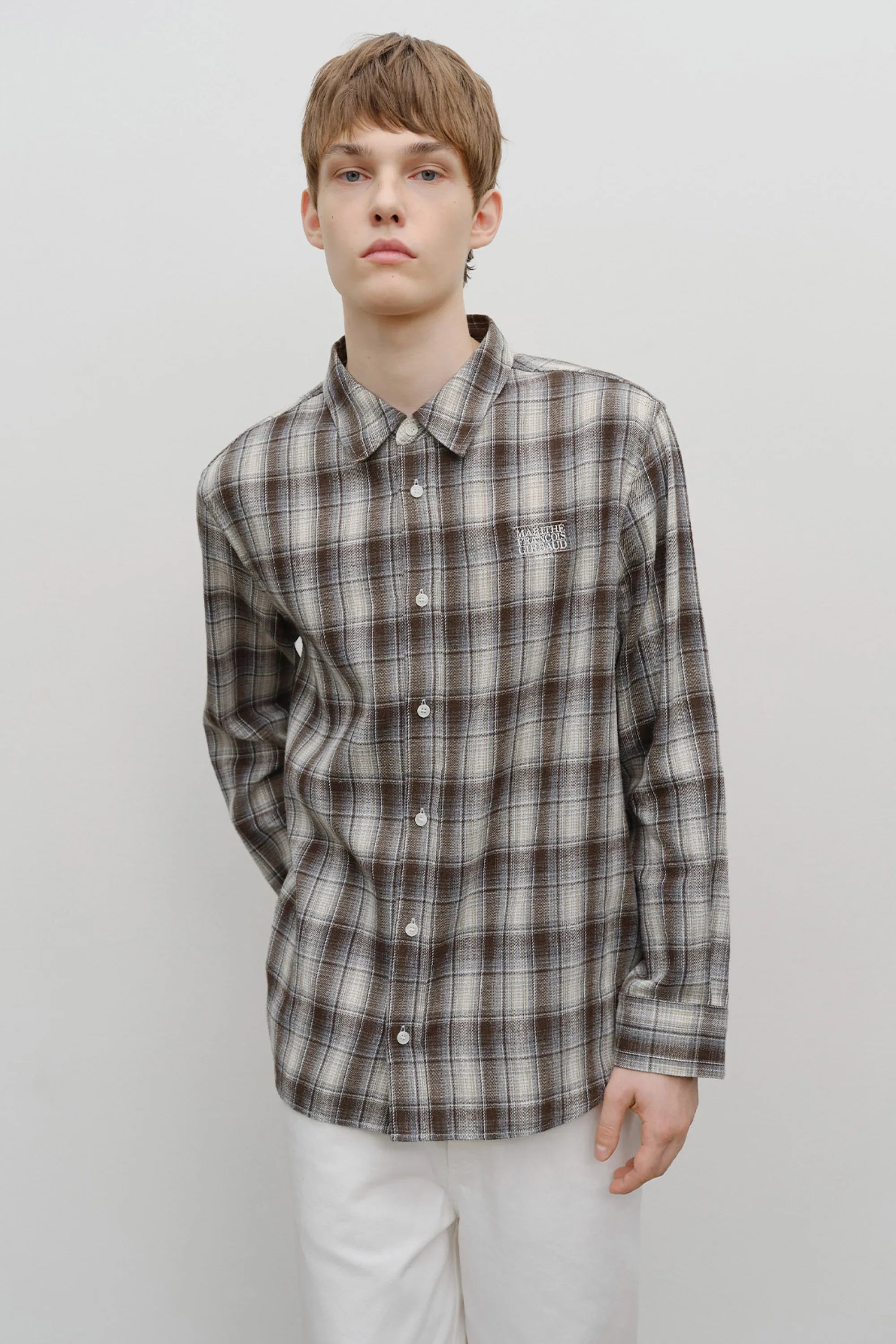 Classic Logo Ombre Check Shirt Brown