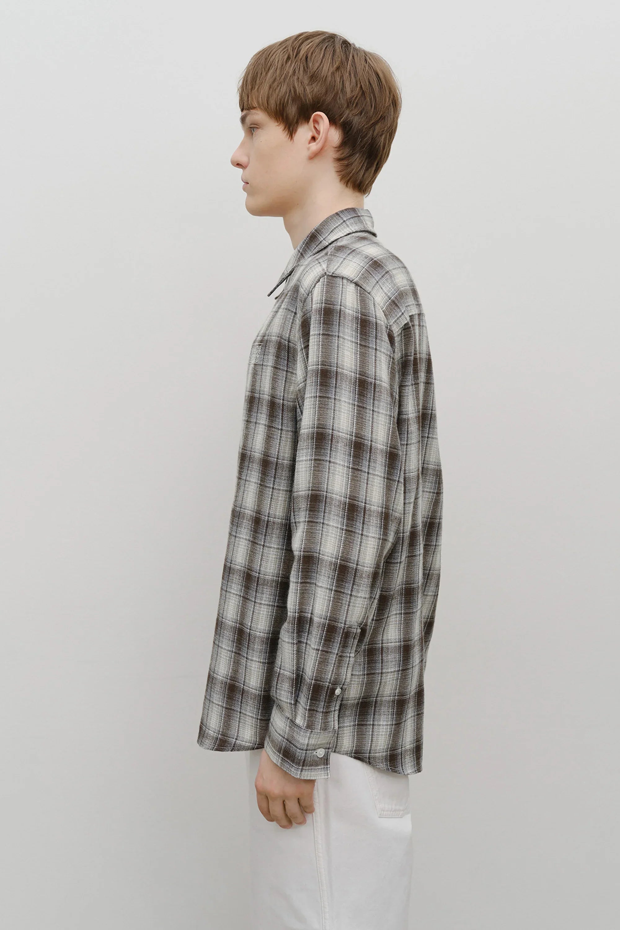 Classic Logo Ombre Check Shirt Brown