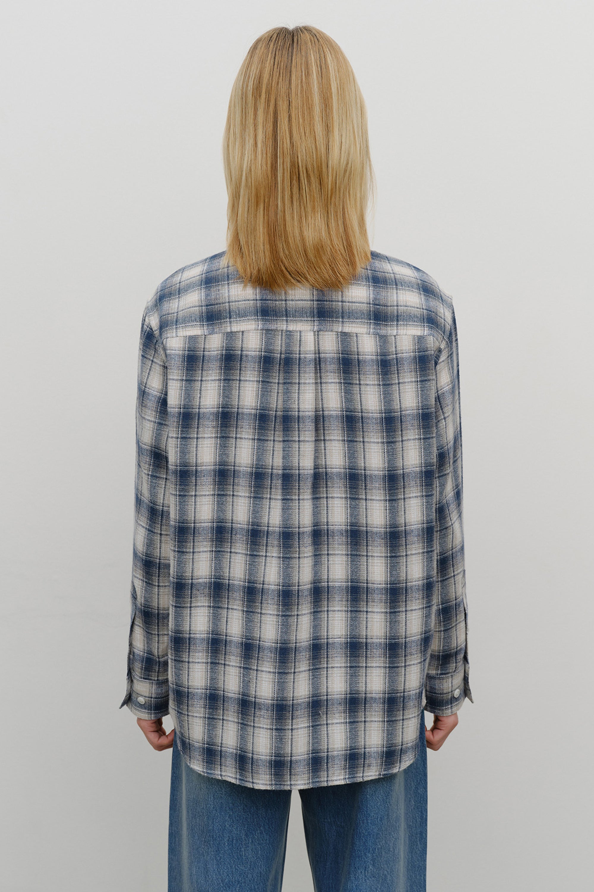 Classic Logo Ombre Check Shirt Navy