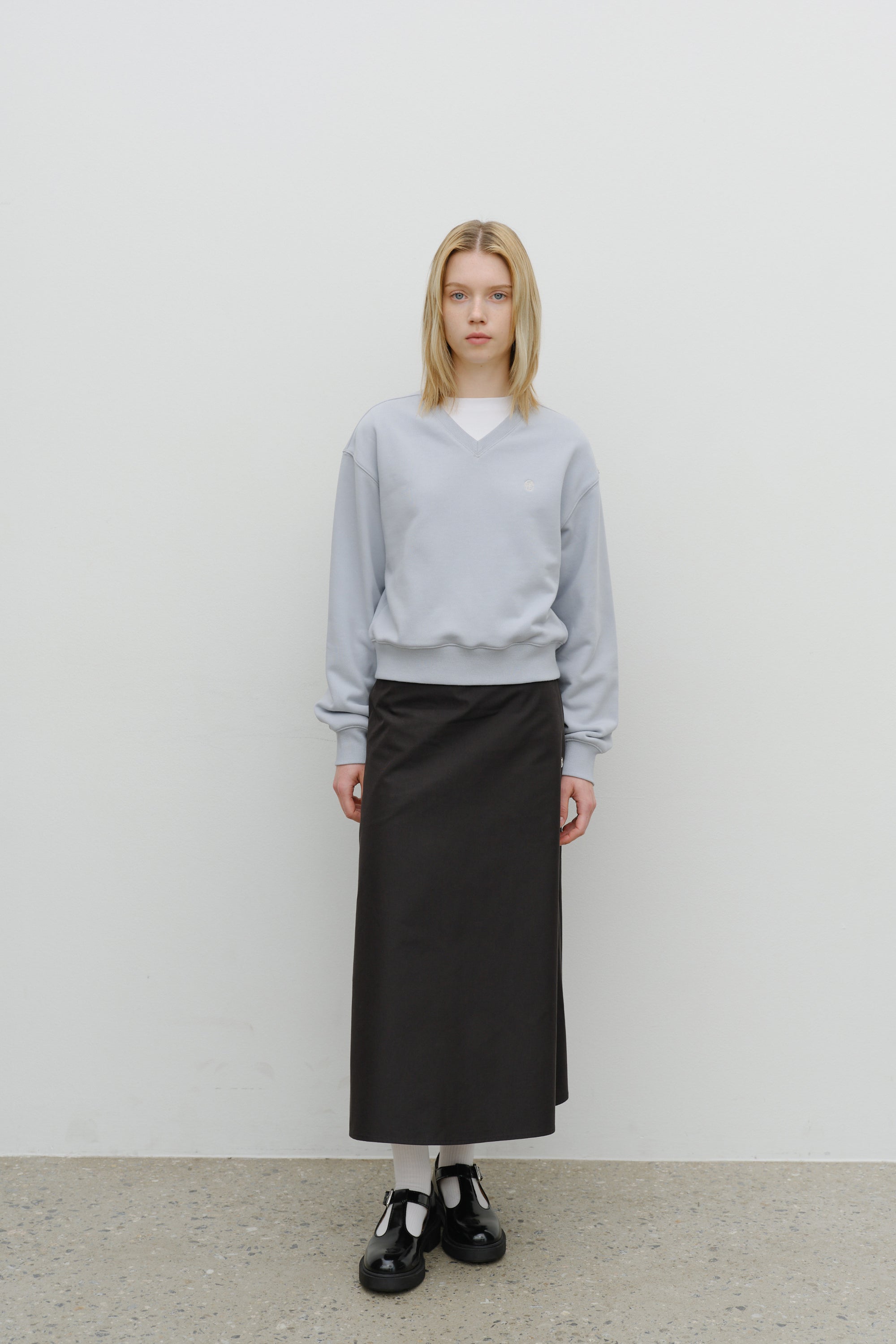 W Semi Flare Skirt Black