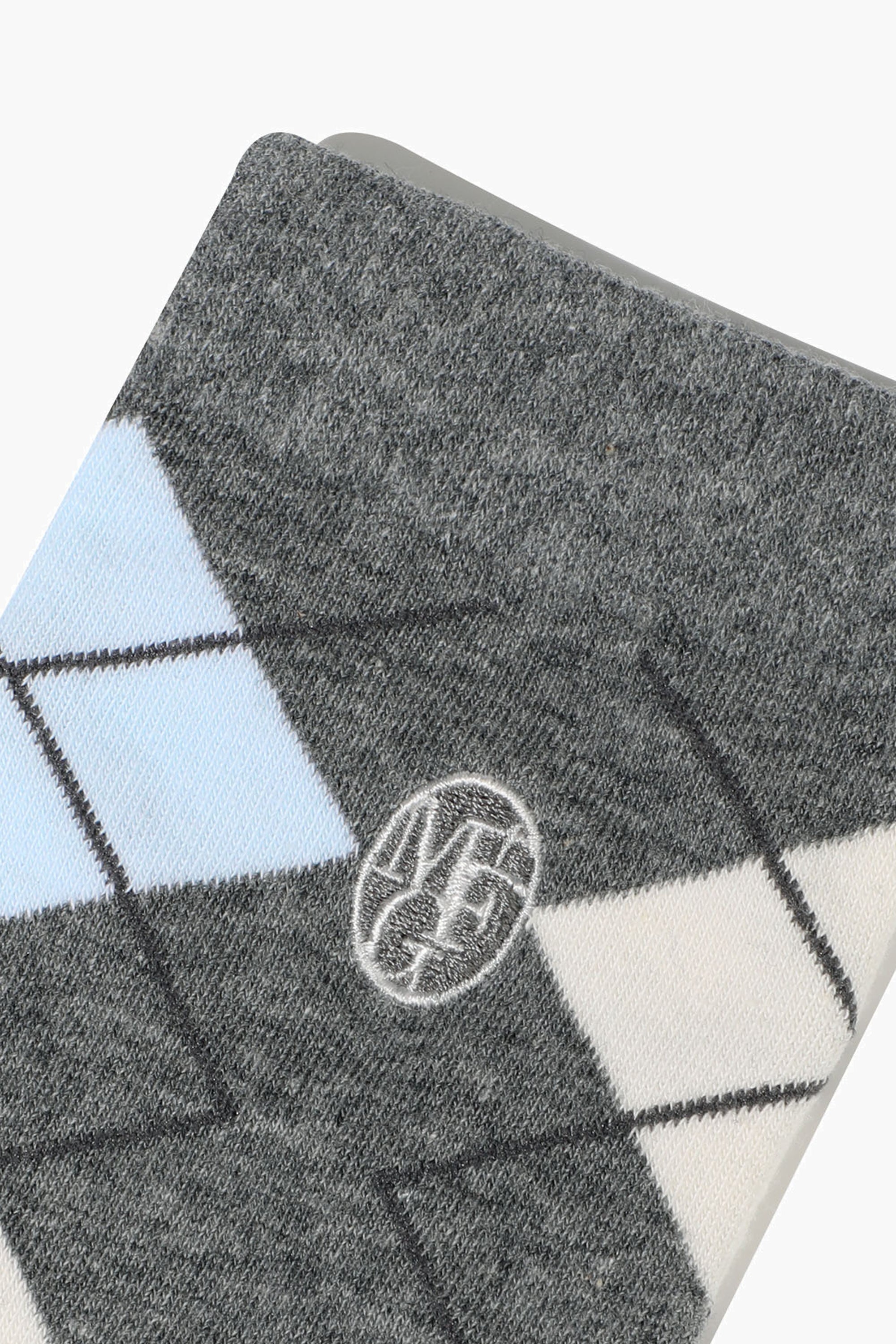 Circle Logo Argyle Socks Heather Gray