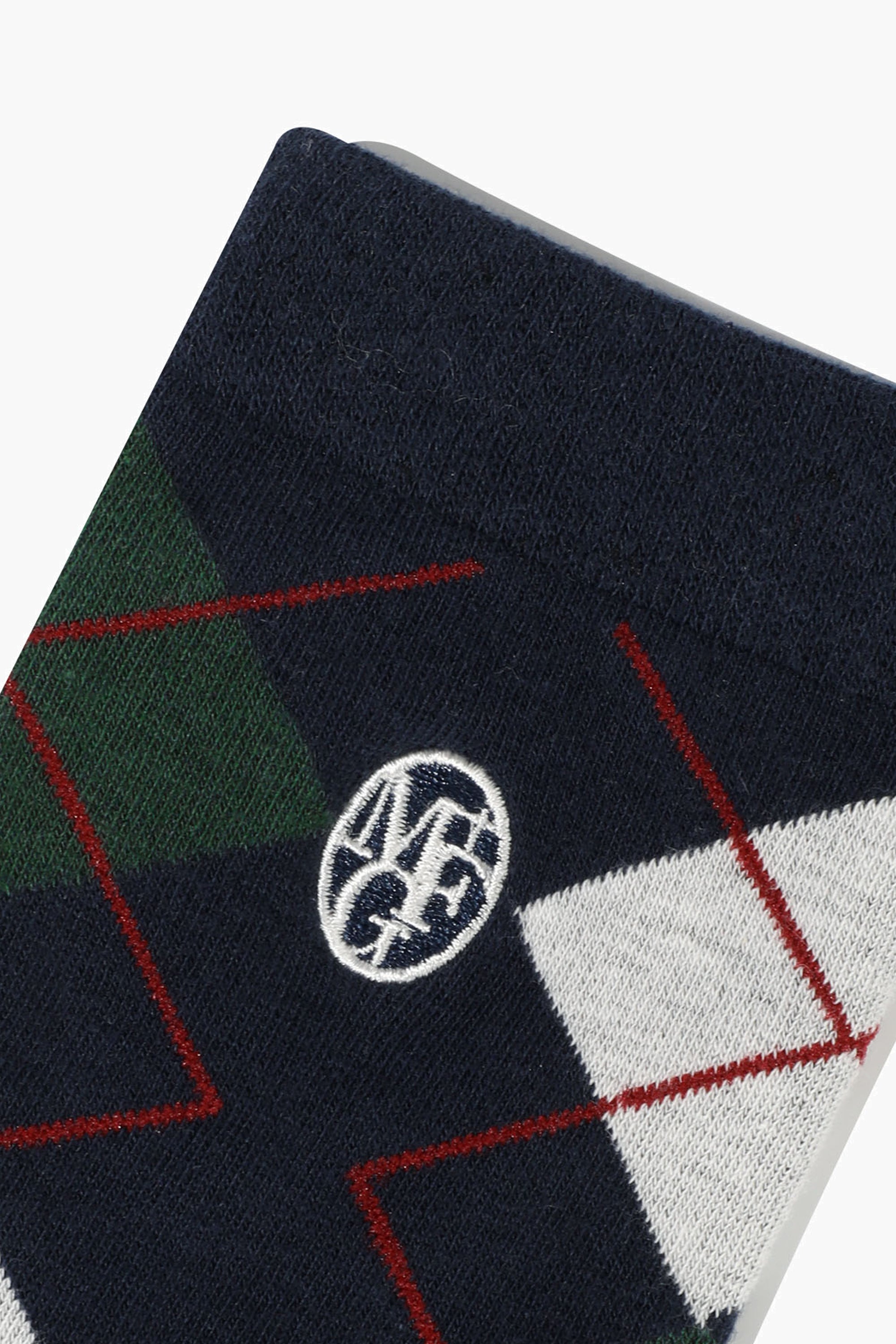 Circle Logo Argyle Socks Navy