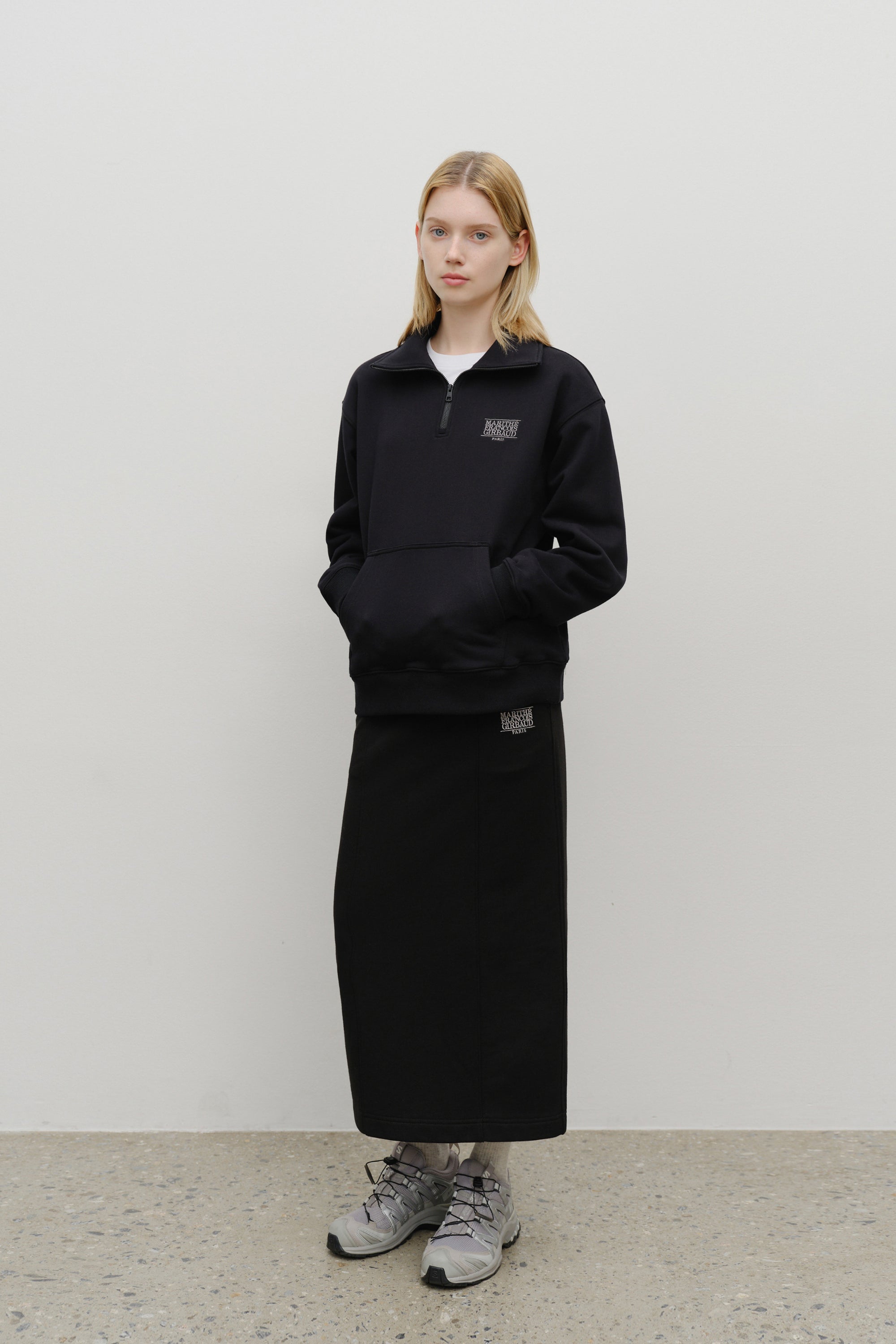 Classic Logo Half Zipup Sweatshirt Black