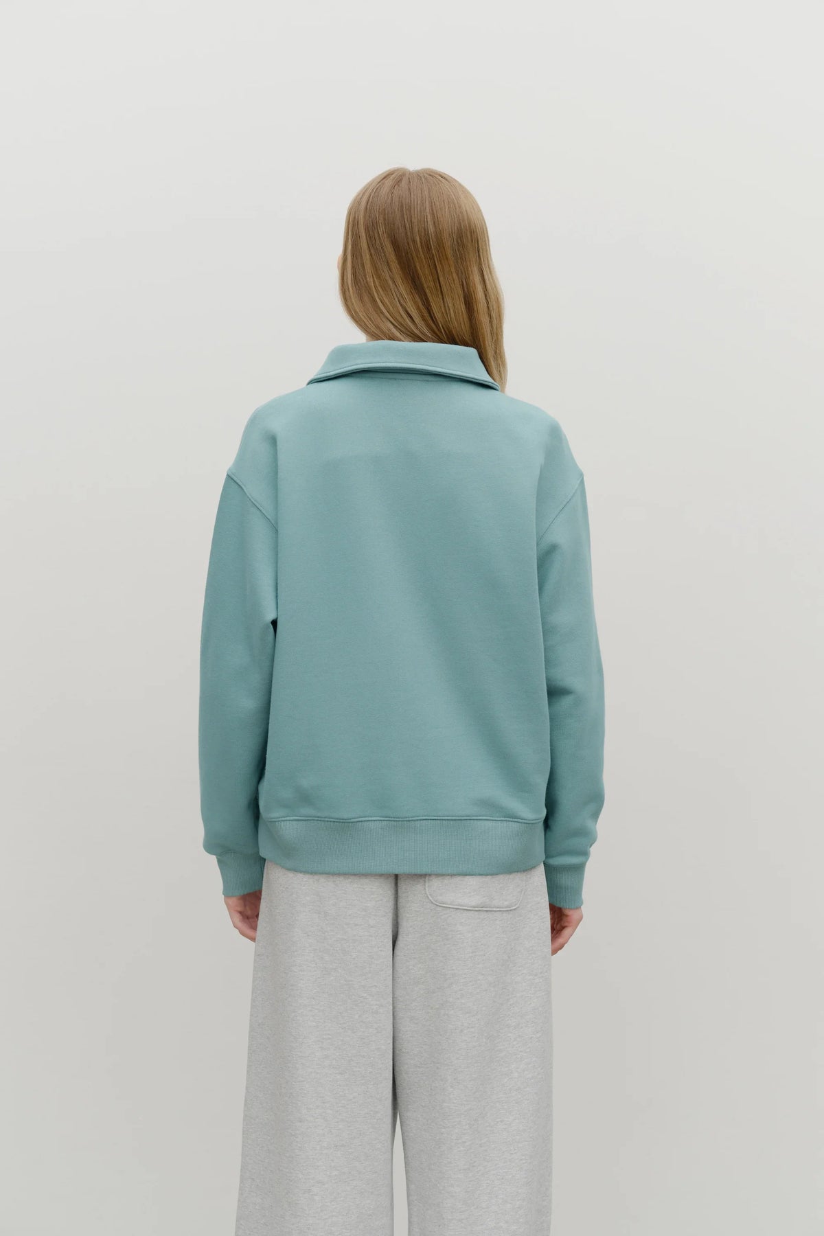 Classic Logo Half Zipup Sweatshirt Mint Gray